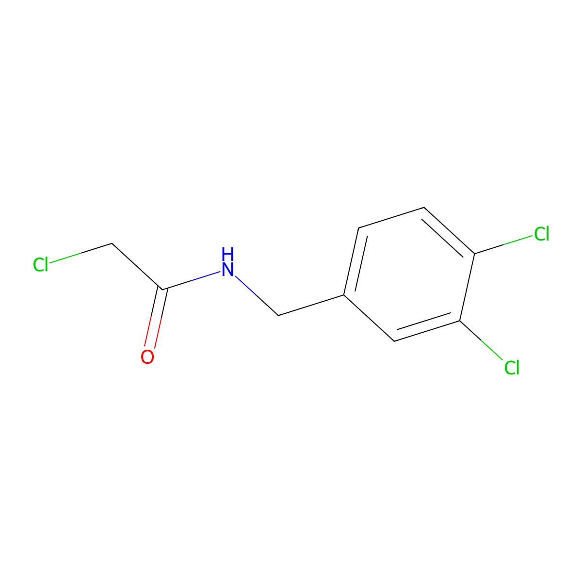 2-chloro-N-(3,4-dichlorobenzyl)acetamide molecular structure, CAS 56978-46-2