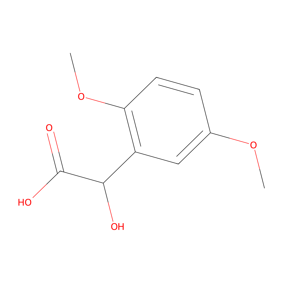 2-(2,5-Dimethoxyphenyl)-2-hydroxyacetic acid molecular structure, CAS 56979-64-7
