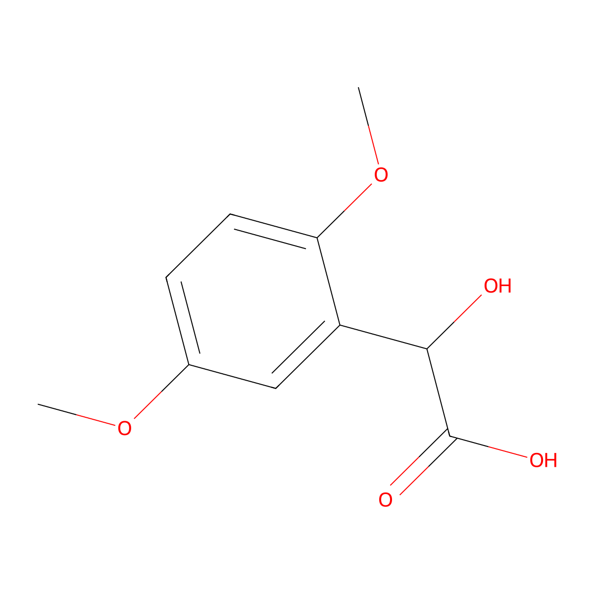 2-(2,5-Dimethoxyphenyl)-2-hydroxyacetic acid molecular structure, CAS 56979-64-7