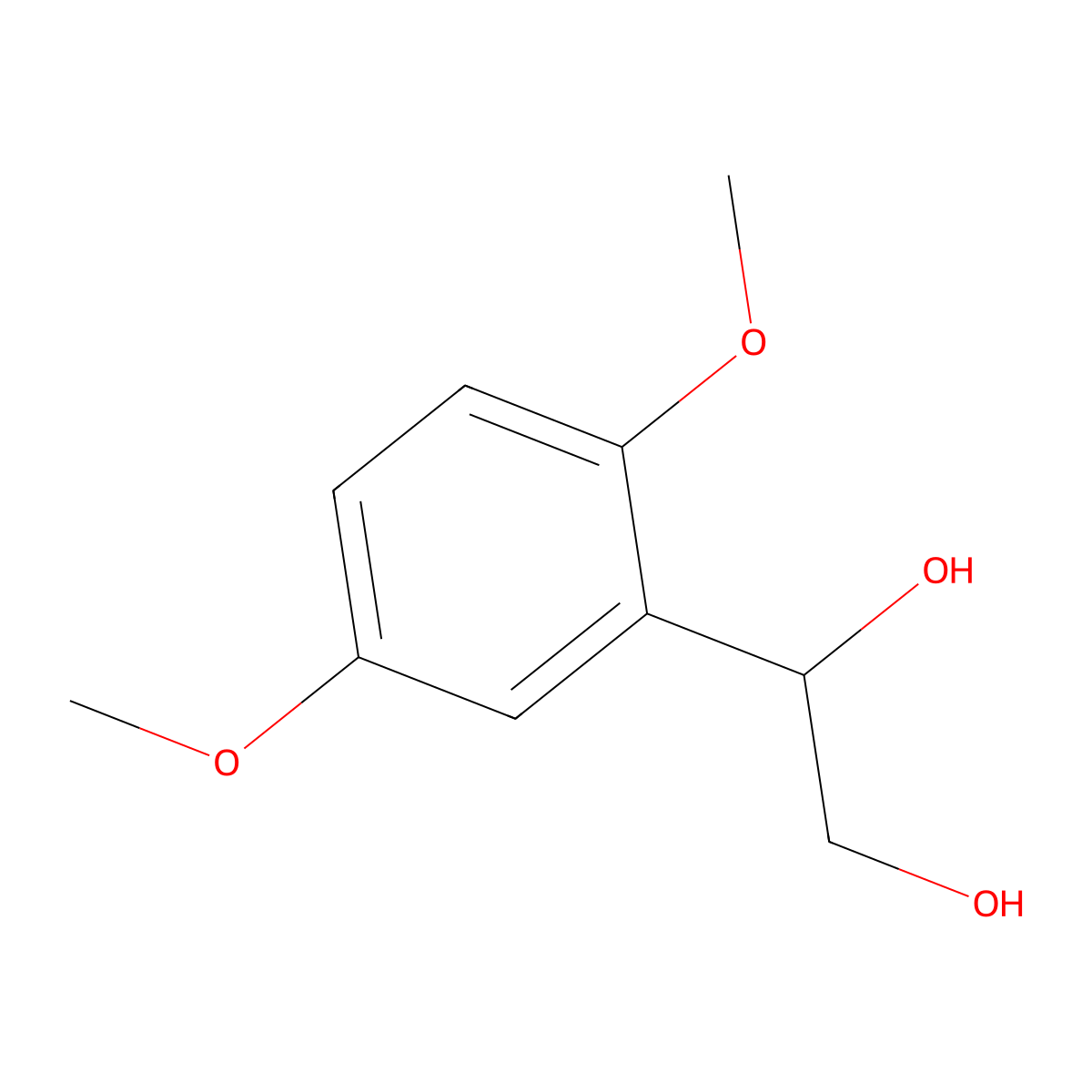 1-(2,5-Dimethoxyphenyl)ethane-1,2-diol molecular structure, CAS 56979-67-0