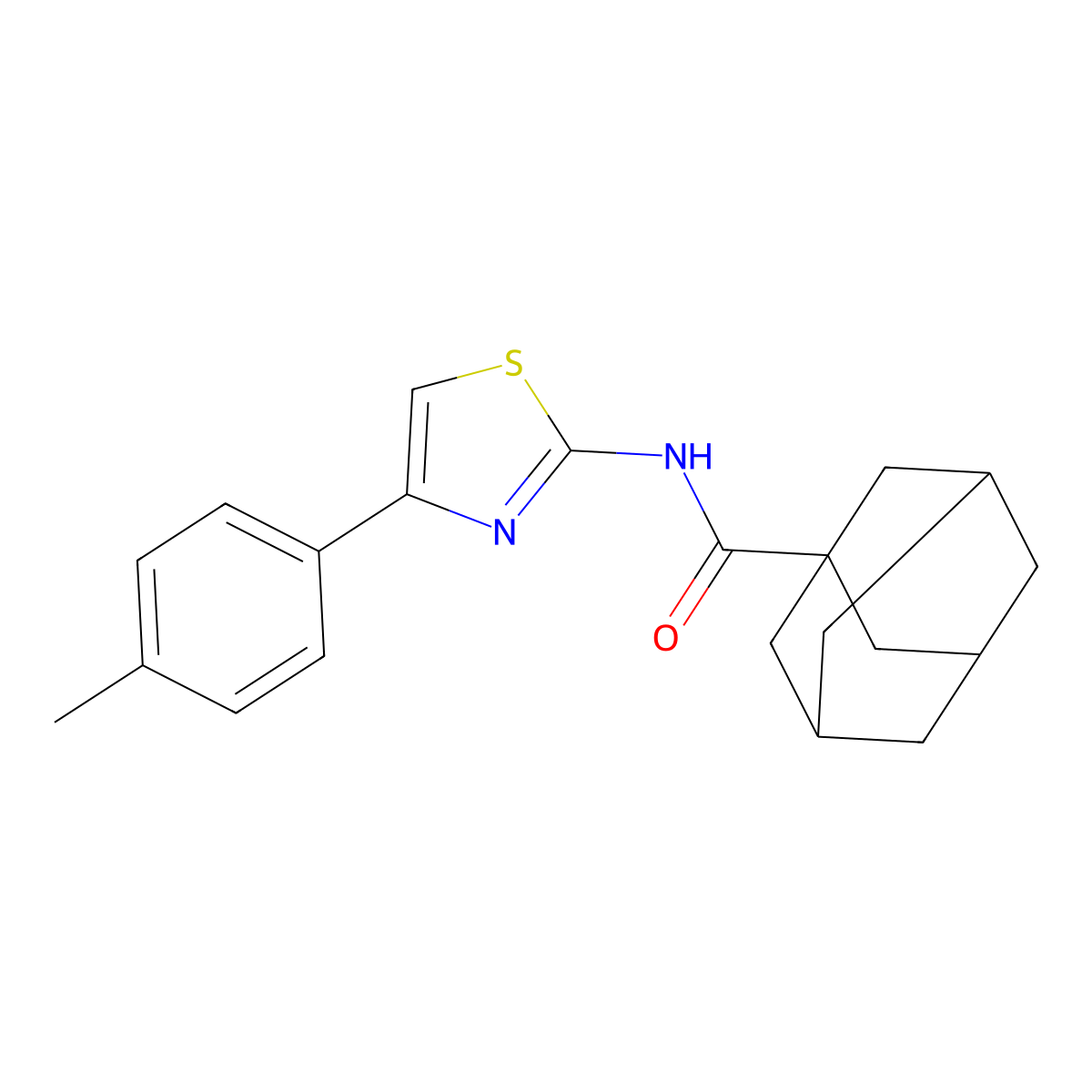 N-[4-(4-methylphenyl)-1,3-thiazol-2-yl]adamantane-1-carboxamide molecular structure, CAS 5698-46-4