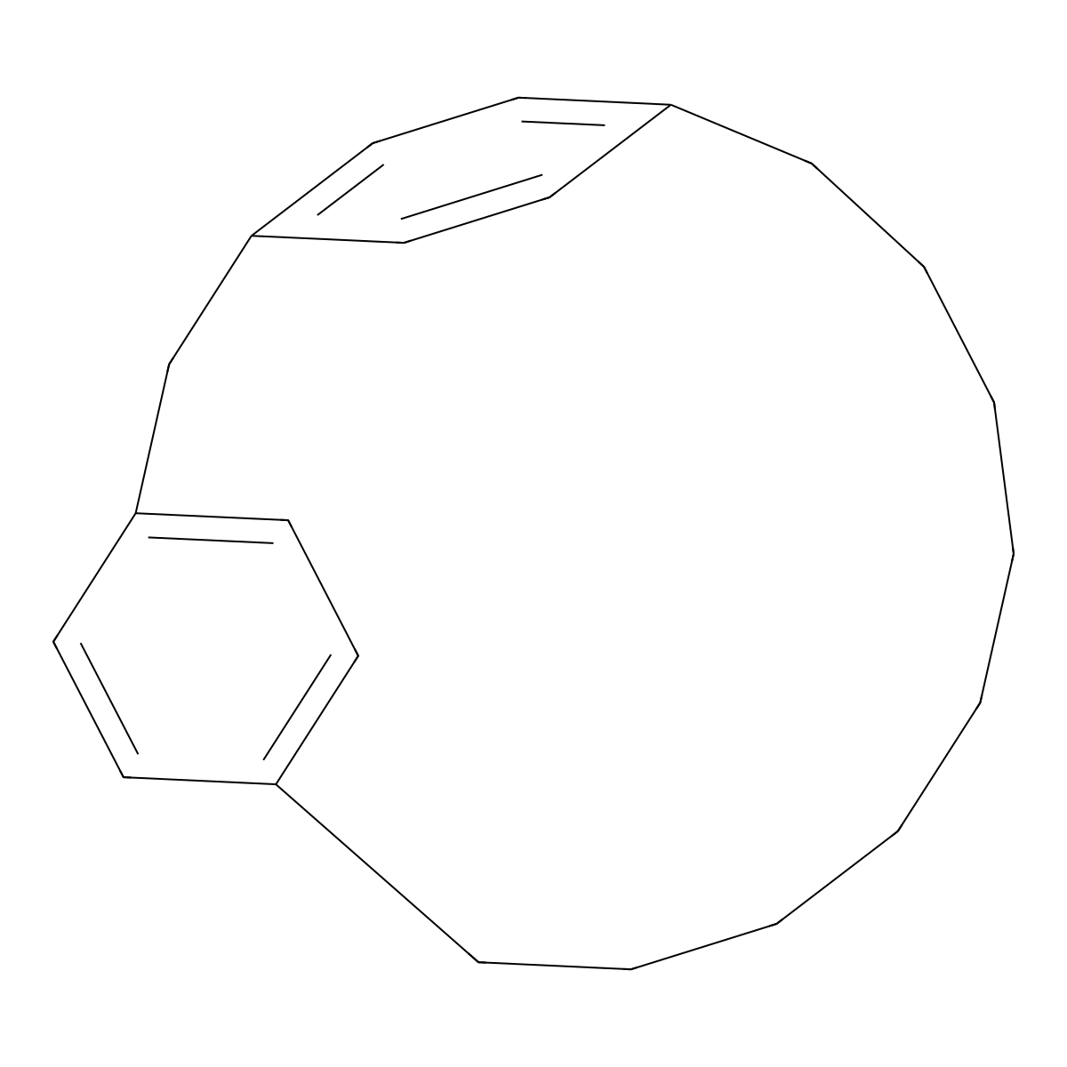 Tricyclo(14.2.2.2(3,6))docosa-1(19),3(22),4,6(21),16(20),17-hexaene molecular structure, CAS 5698-88-4