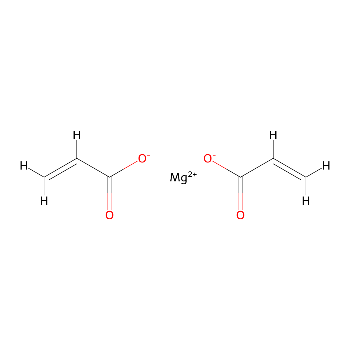 Magnesium acrylate molecular structure, CAS 5698-98-6