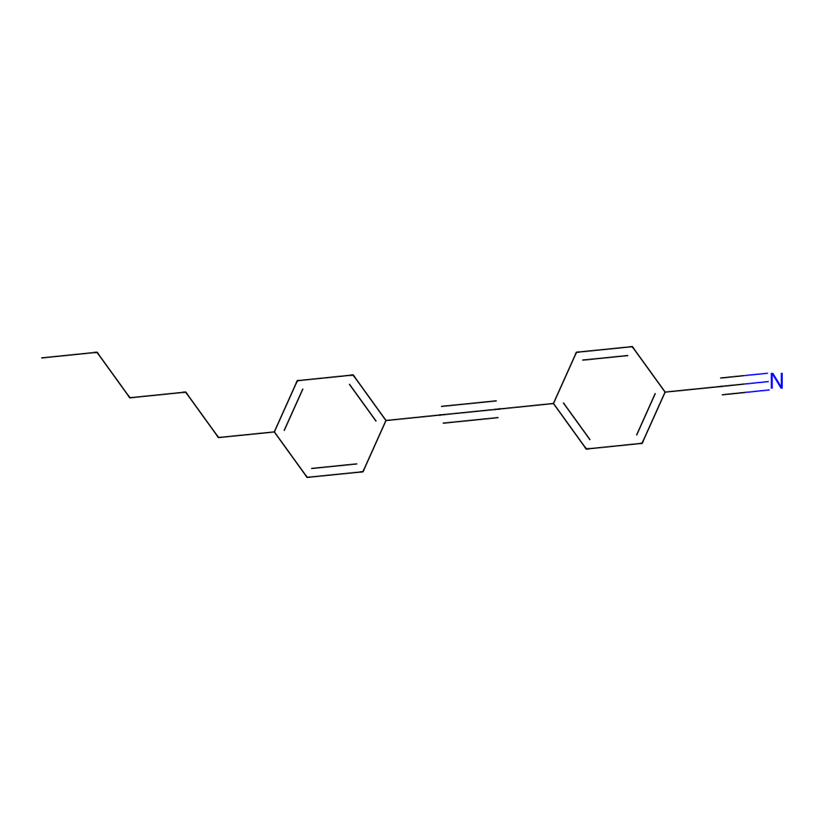 4-[(4-Pentylphenyl)ethynyl]benzonitrile molecular structure, CAS 56982-41-3