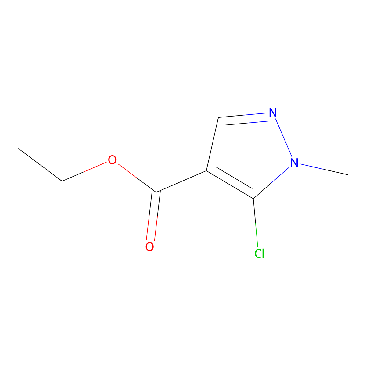 Ethyl 5-Chloro-1-methyl-1H-pyrazole-4-carboxylate molecular structure, CAS 56984-32-8