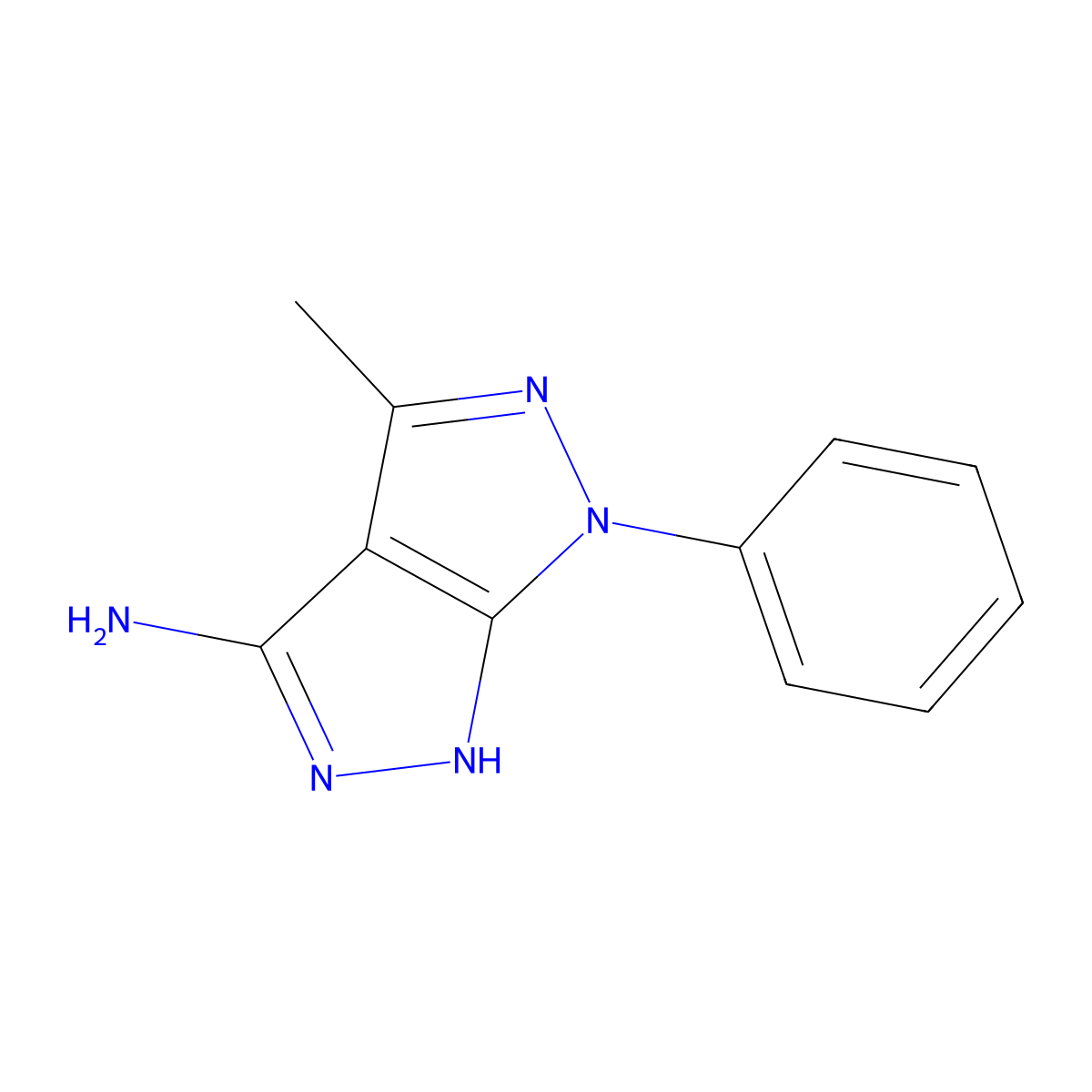 4-Methyl-6-phenyl-1,6-dihydropyrazolo[3,4-c]pyrazol-3-amine molecular structure, CAS 56984-55-5