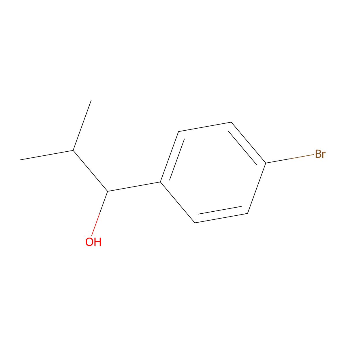 1-(4-Bromophenyl)-2-methylpropan-1-ol molecular structure, CAS 56985-67-2
