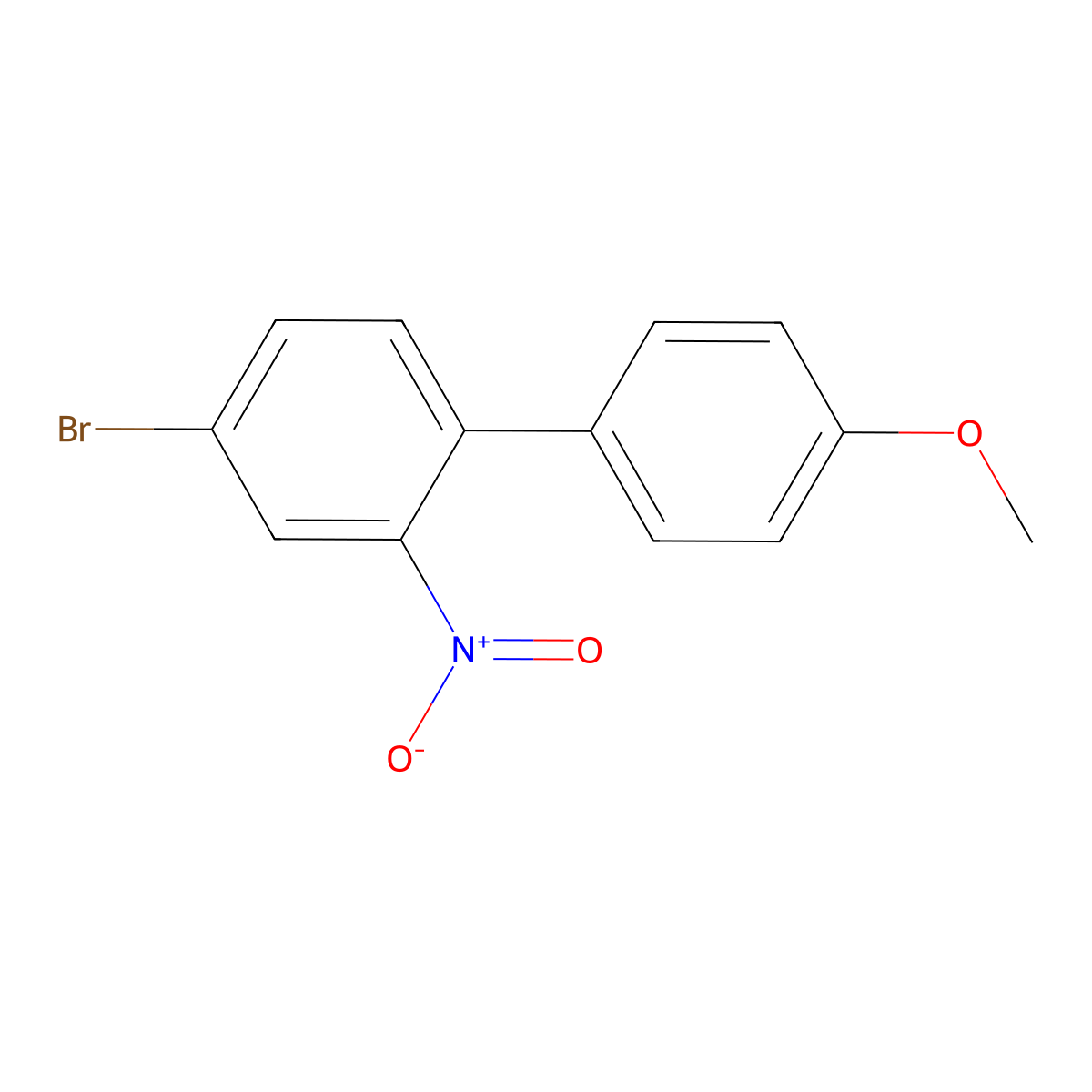 4-Bromo-4'-methoxy-2-nitro-1,1'-biphenyl molecular structure, CAS 56985-72-9