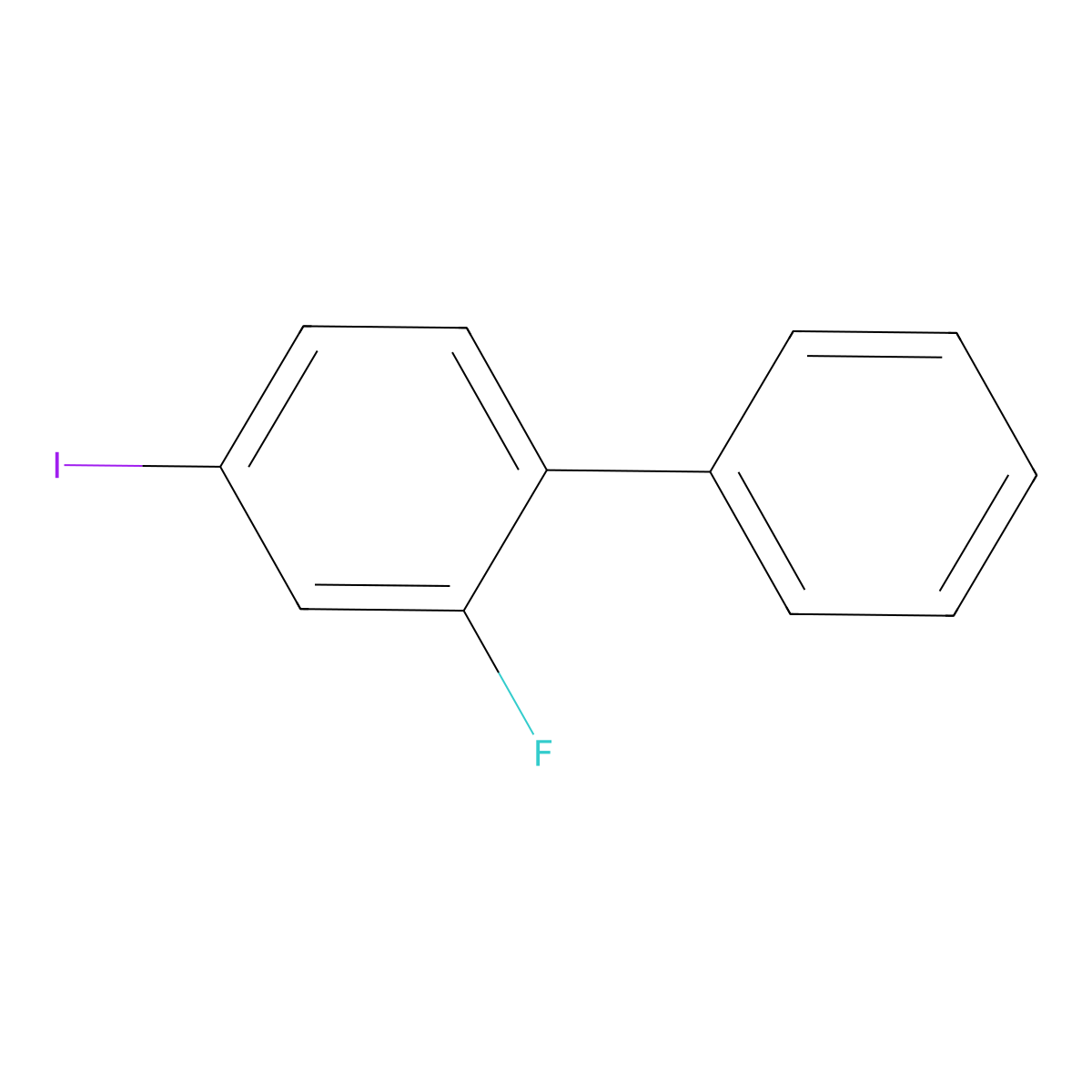 2-Fluoro-4-iodo-1,1'-biphenyl molecular structure, CAS 56985-88-7