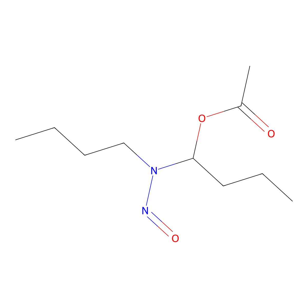 1-Butanol, 1-(butylnitrosoamino)-, acetate (ester) molecular structure, CAS 56986-35-7