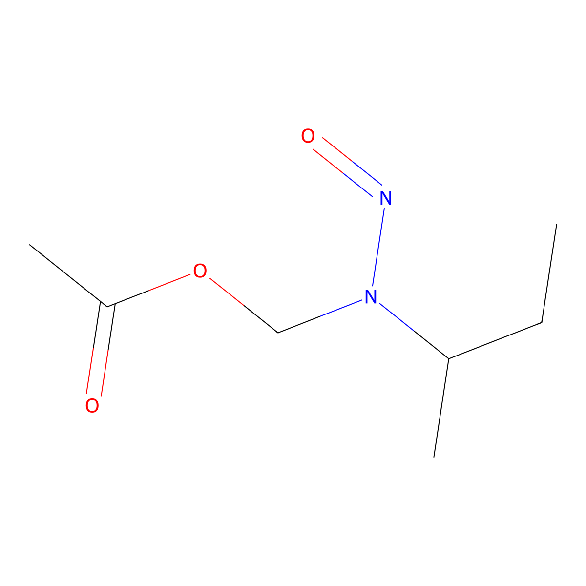 sec-Butyl-acetoxymethyl-nitrosamine molecular structure, CAS 56986-37-9