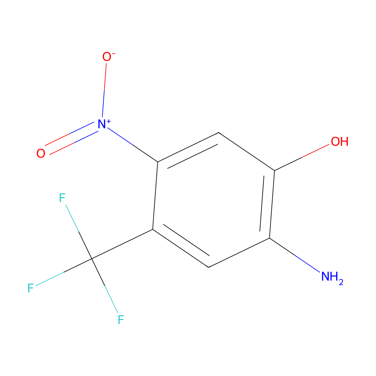 2-Amino-5-nitro-4-(trifluoromethyl)phenol molecular structure, CAS 56987-02-1