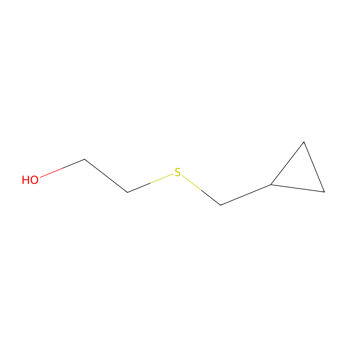 2-[(Cyclopropylmethyl)sulfanyl]ethan-1-ol molecular structure, CAS 56988-05-7