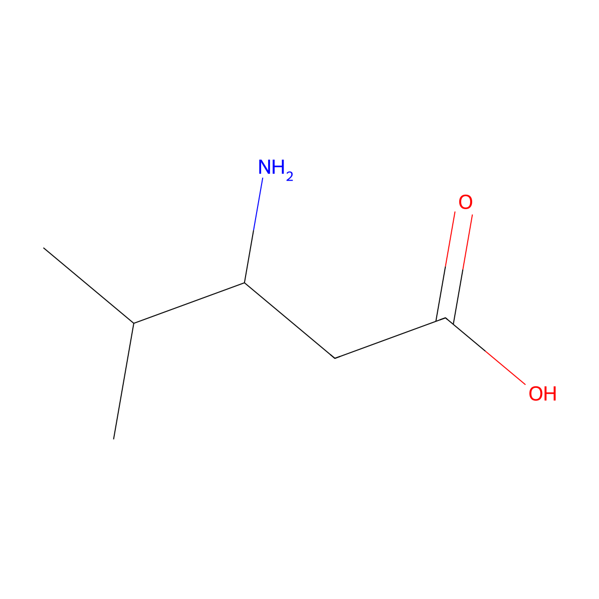 Beta-Leucine molecular structure, CAS 5699-54-7