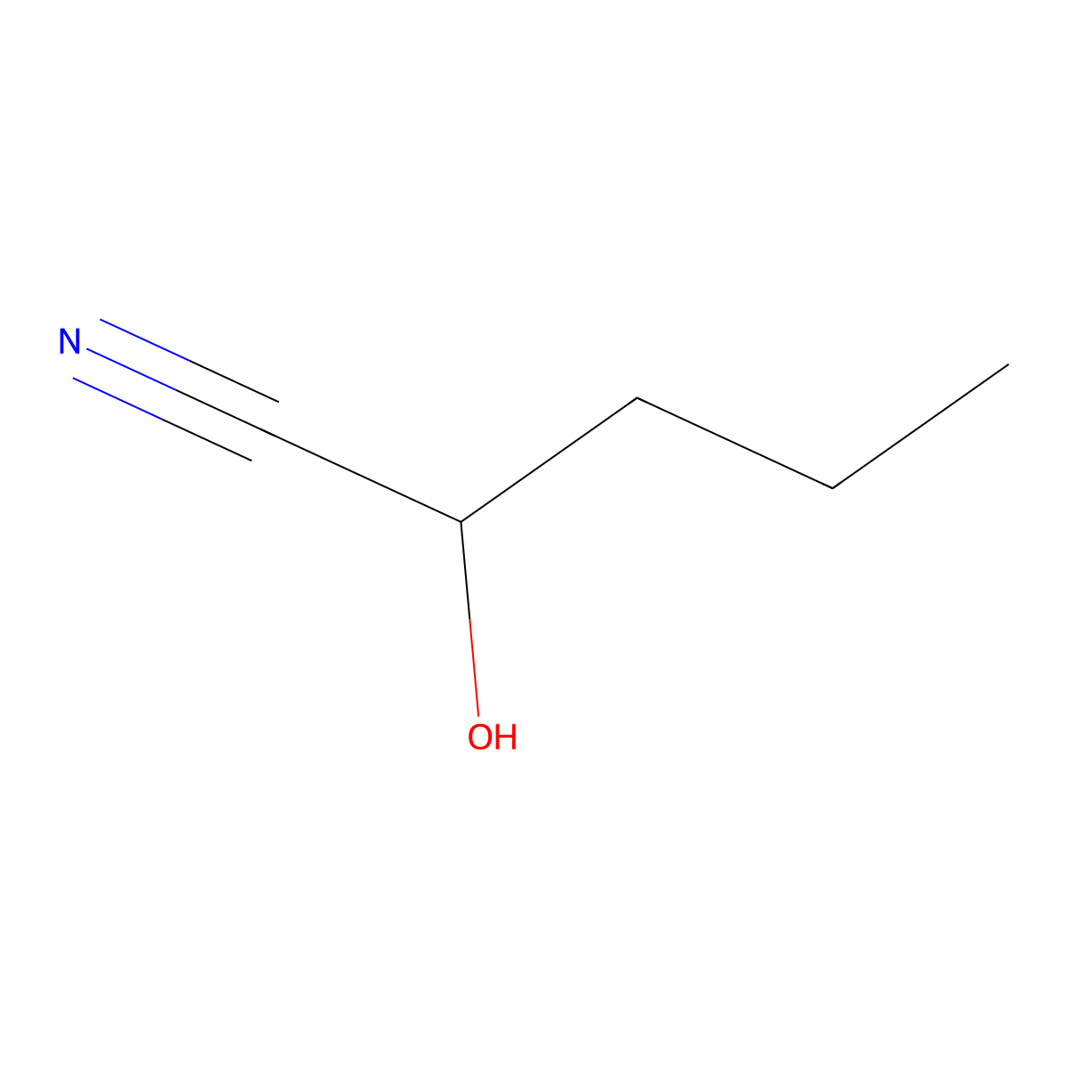 2-Hydroxypentanenitrile molecular structure, CAS 5699-72-9