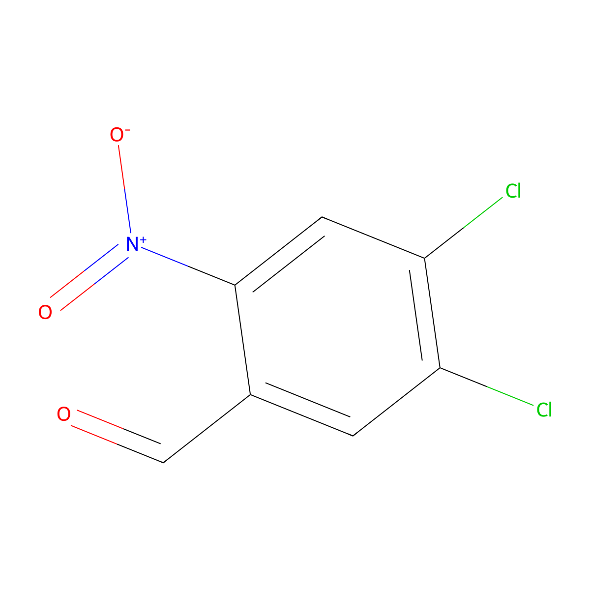 4,5-Dichloro-2-nitrobenzaldehyde molecular structure, CAS 56990-04-6