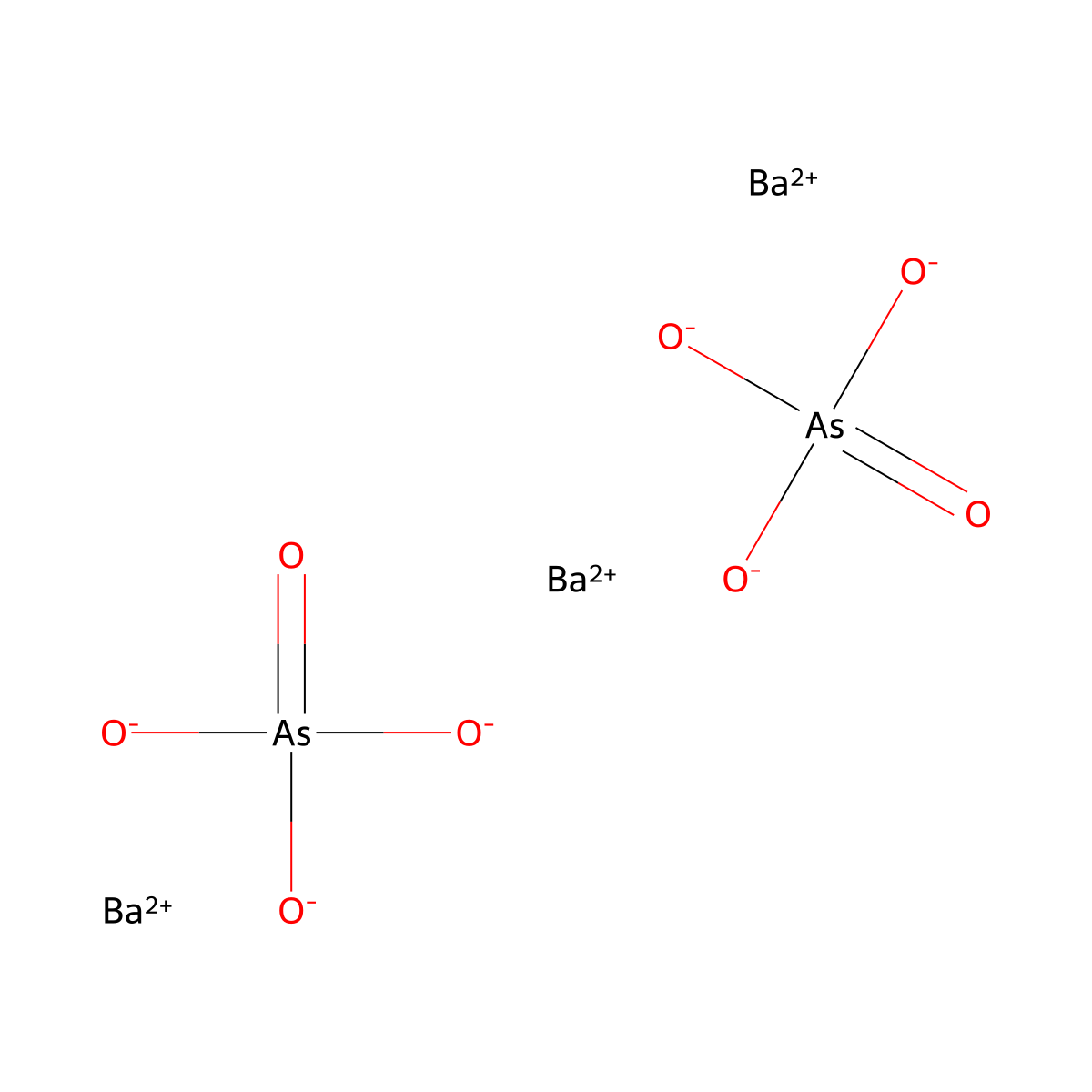 Arsenic acid (H3AsO4), barium salt (2:3) molecular structure, CAS 56997-31-0
