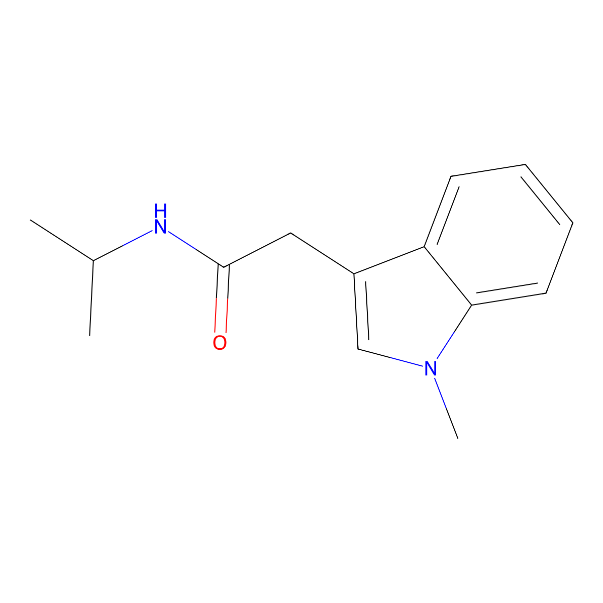 2-(1-Methyl-1H-indol-3-yl)-N-(propan-2-yl)acetamide molecular structure, CAS 56999-25-8