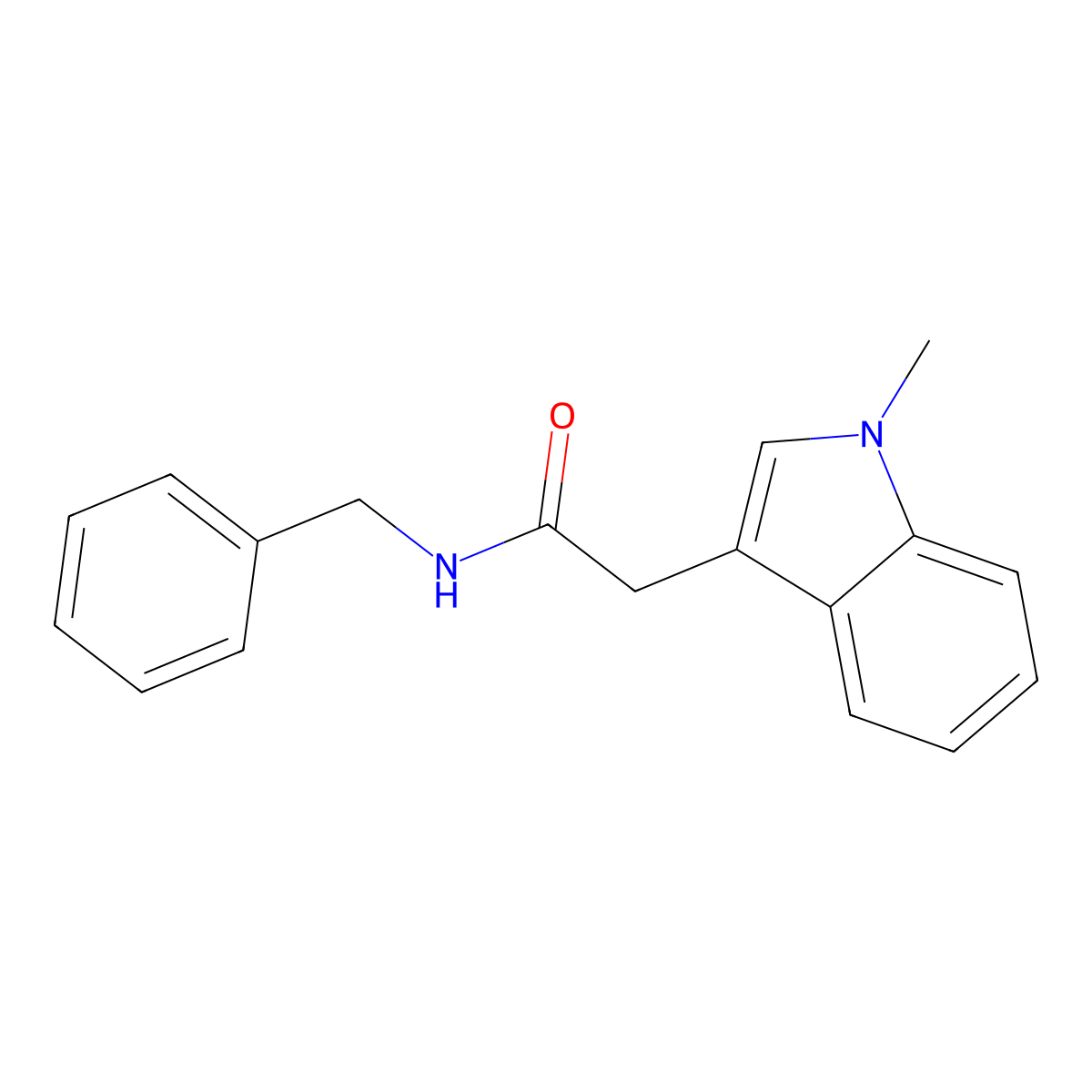 n-Benzyl-2-(1-methyl-1h-indol-3-yl)acetamide molecular structure, CAS 56999-26-9