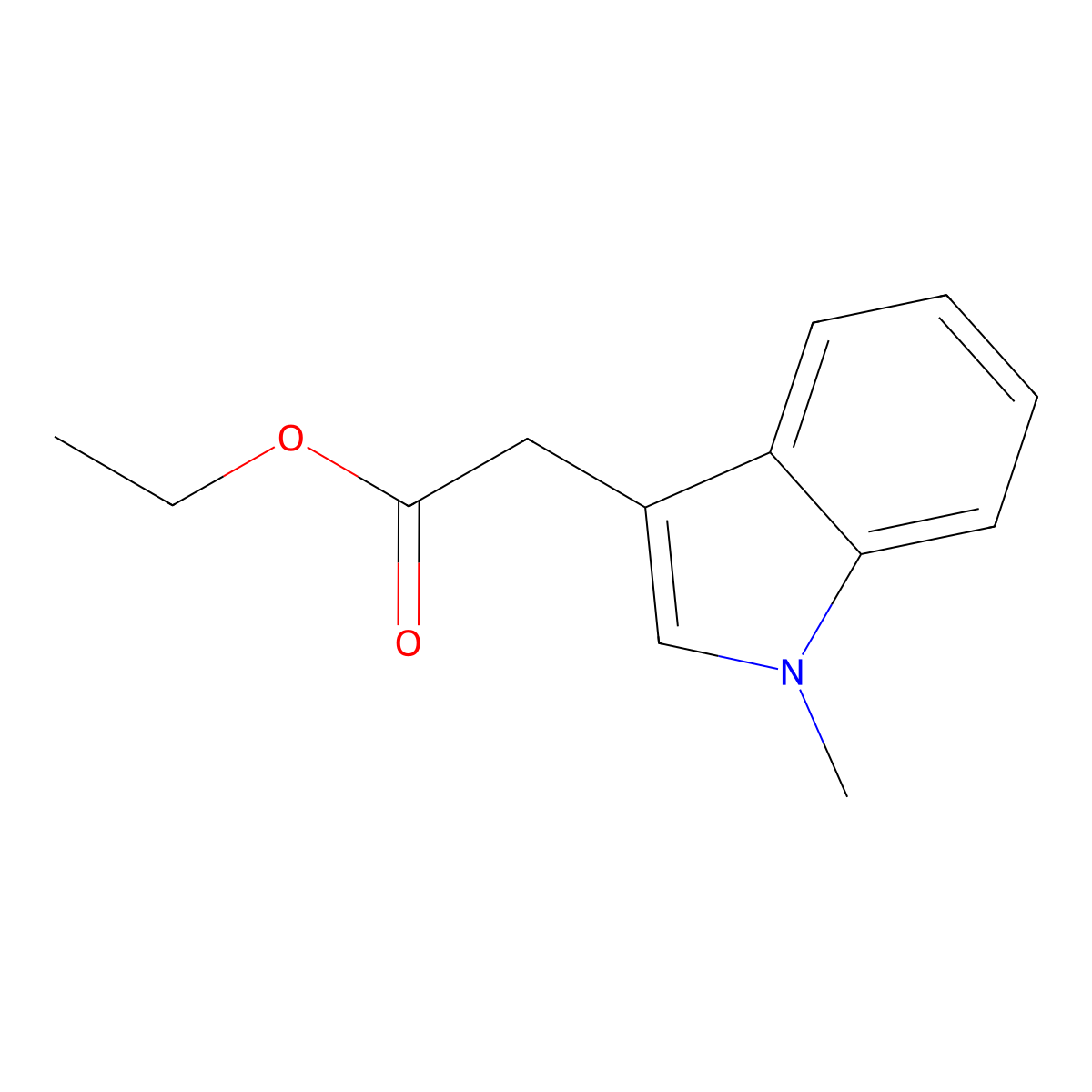 Ethyl 2-(1-methyl-1H-indol-3-yl)acetate molecular structure, CAS 56999-62-3