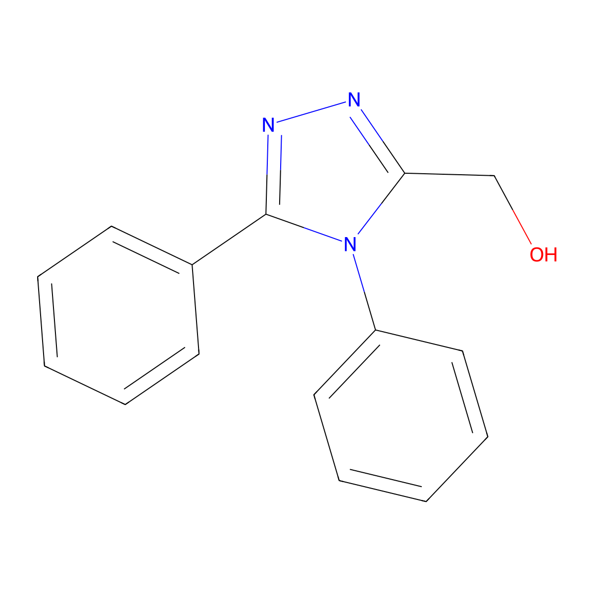 (diphenyl-4H-1,2,4-triazol-3-yl)methanol molecular structure, CAS 56999-71-4