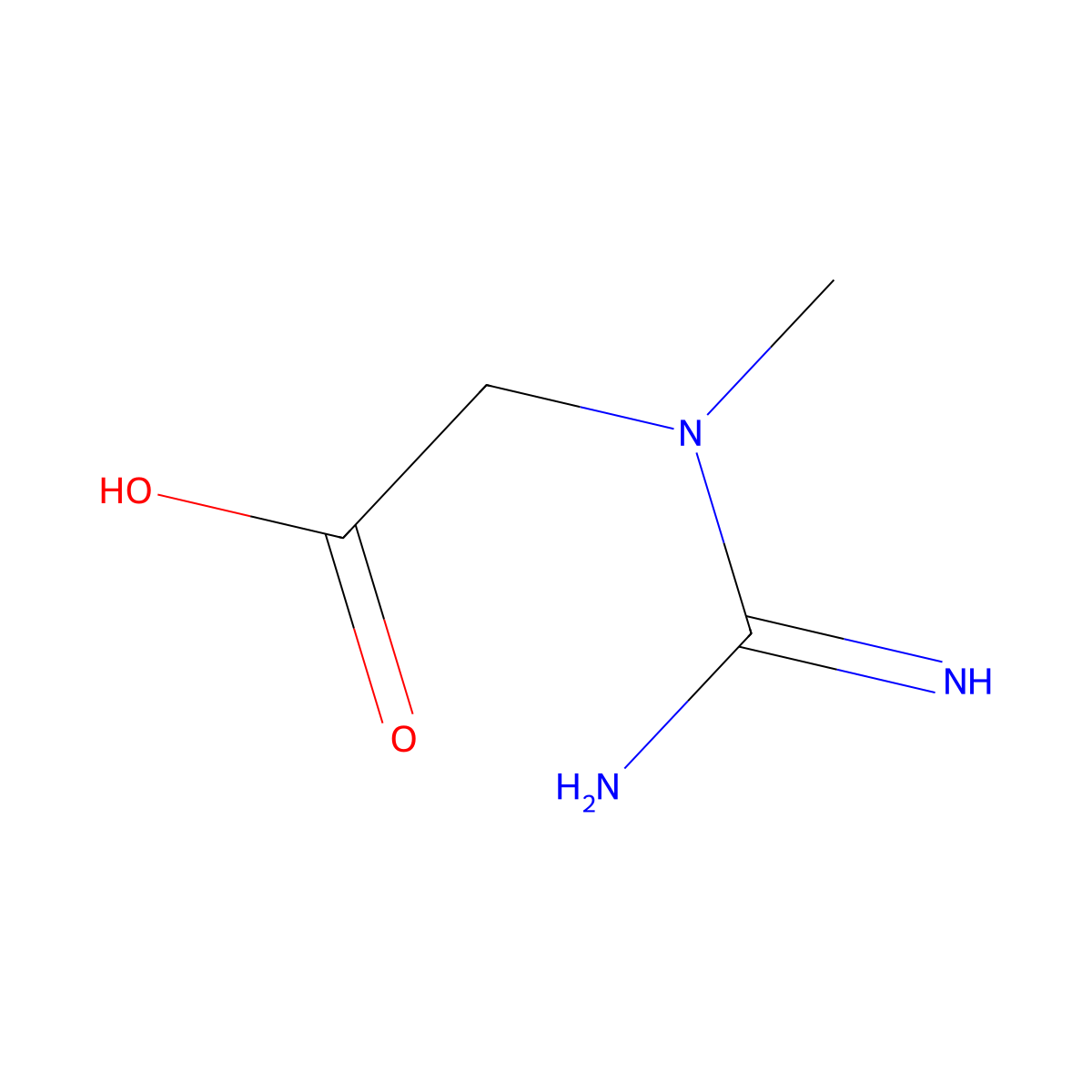 Creatine molecular structure, CAS 57-00-1