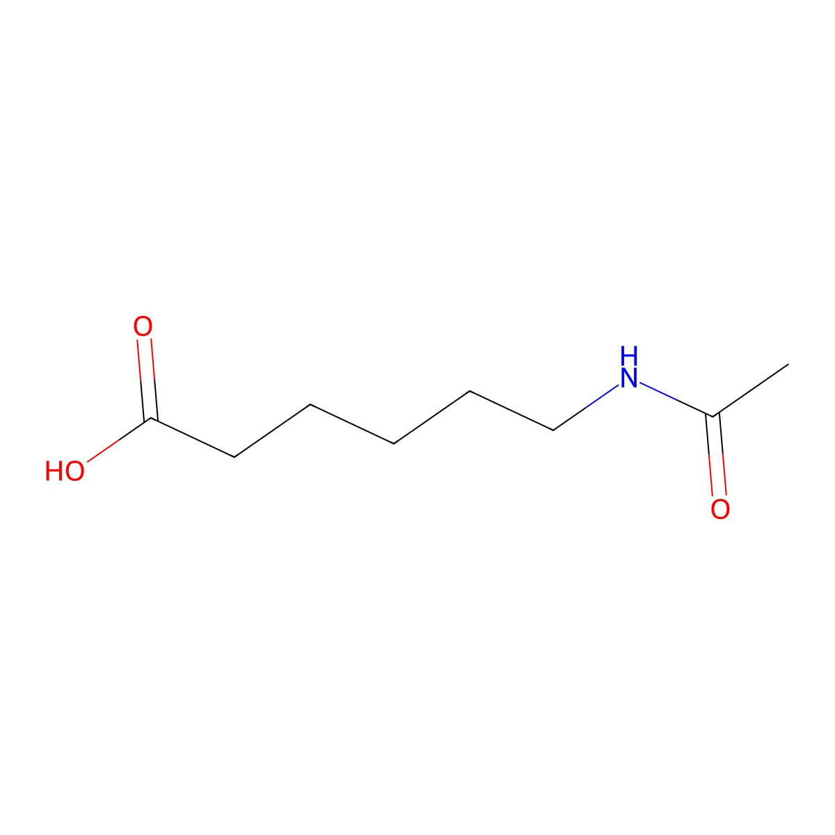 6-Acetylaminocaproic acid molecular structure, CAS 57-08-9