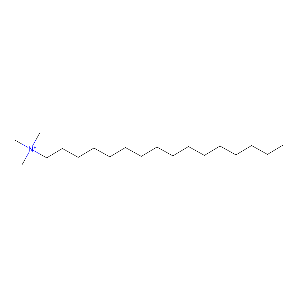 Cetyltrimethylammonium molecular structure, CAS 57-09-0