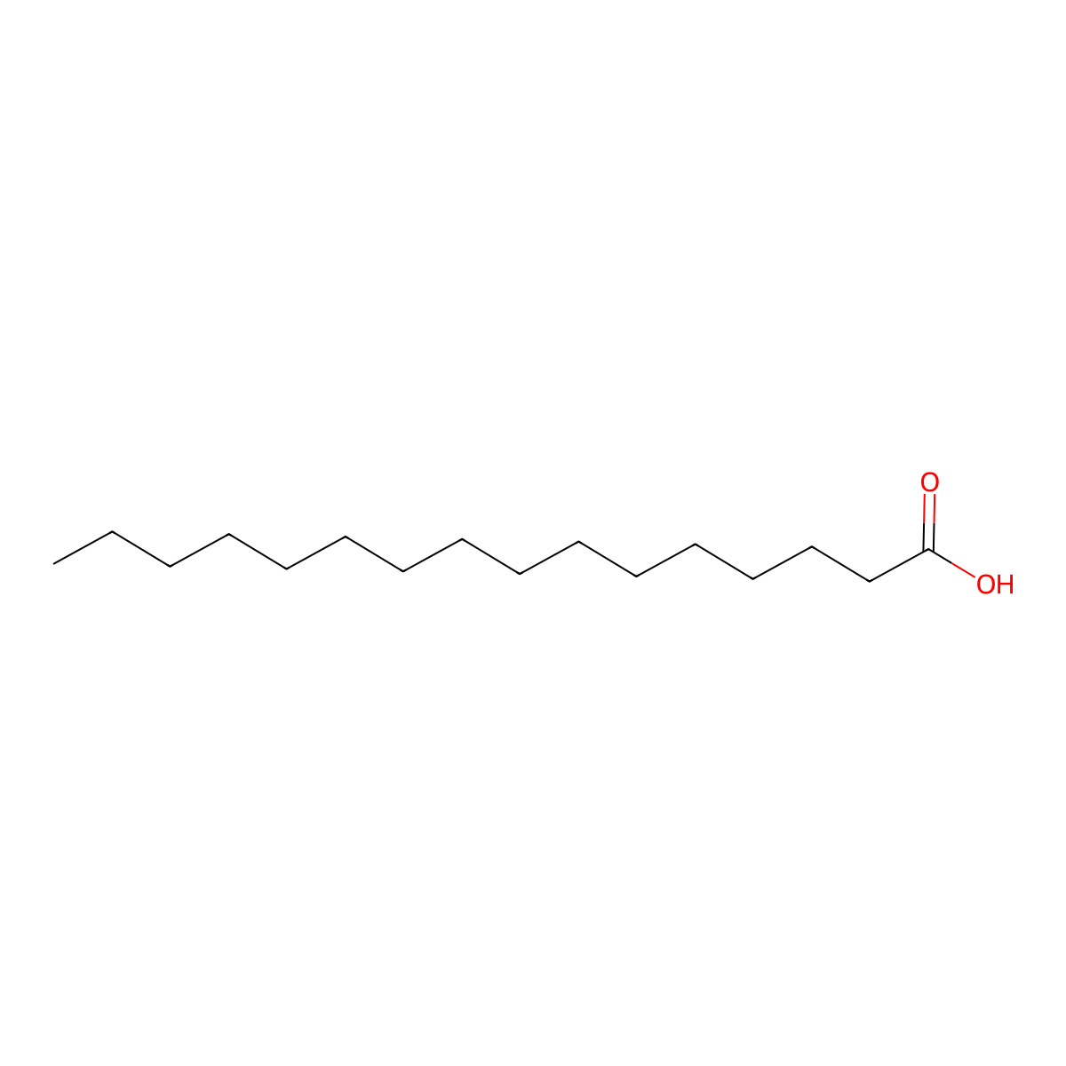 Palmitic Acid molecular structure, CAS 57-10-3