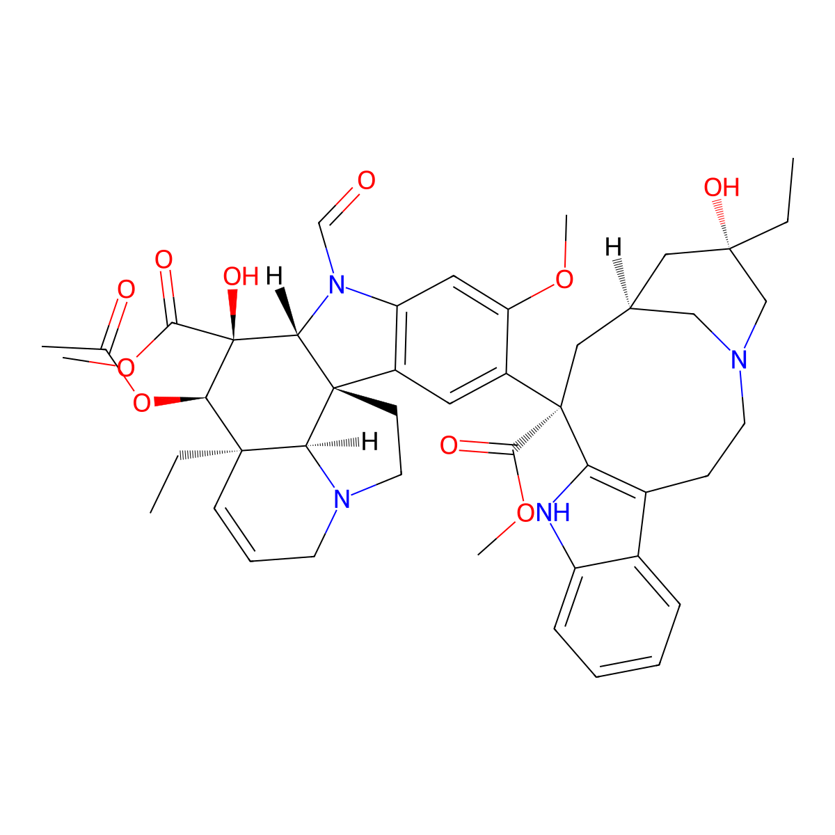 Vincristine molecular structure, CAS 57-22-7