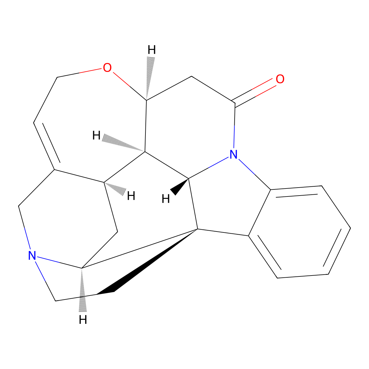 Strychnine molecular structure, CAS 57-24-9