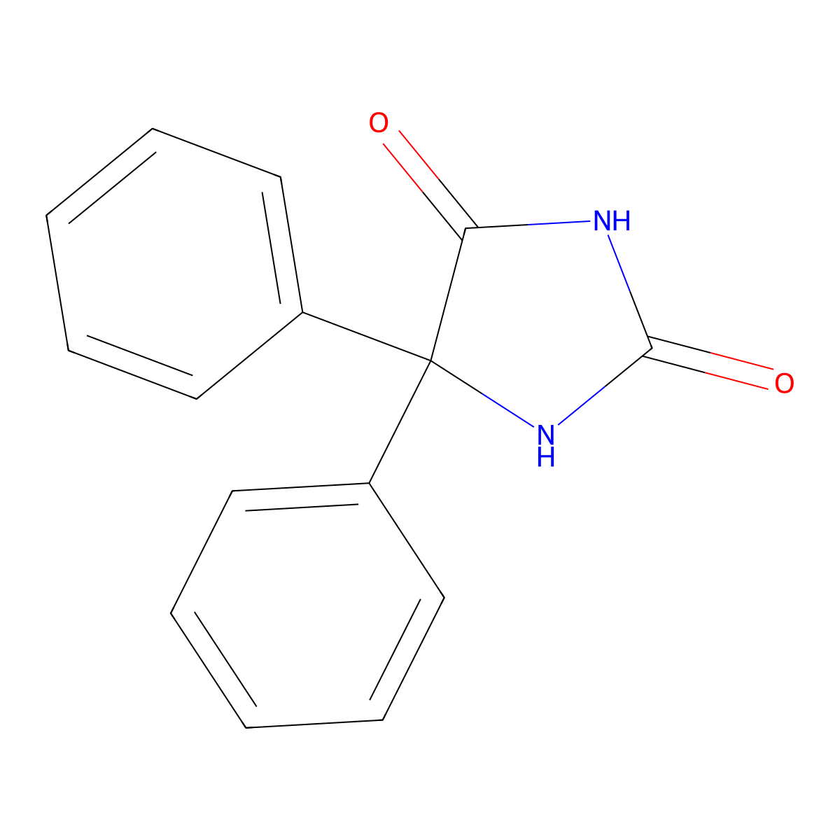 Phenytoin molecular structure, CAS 57-41-0
