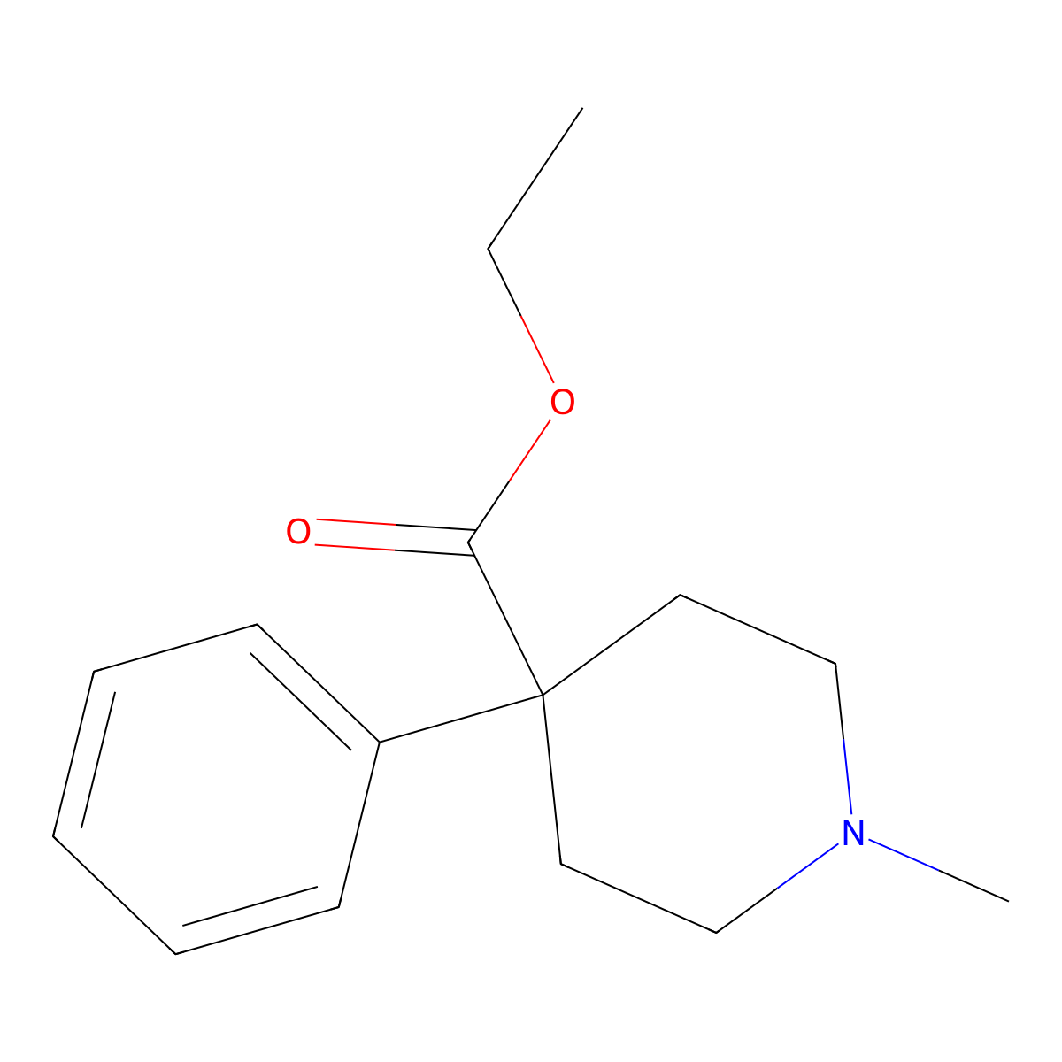 Meperidine molecular structure, CAS 57-42-1
