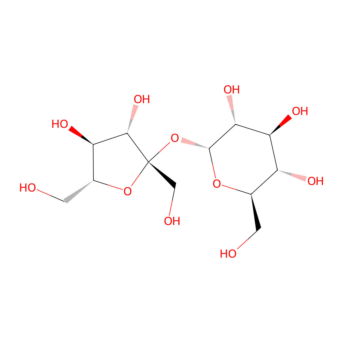 Sucrose molecular structure, CAS 57-50-1