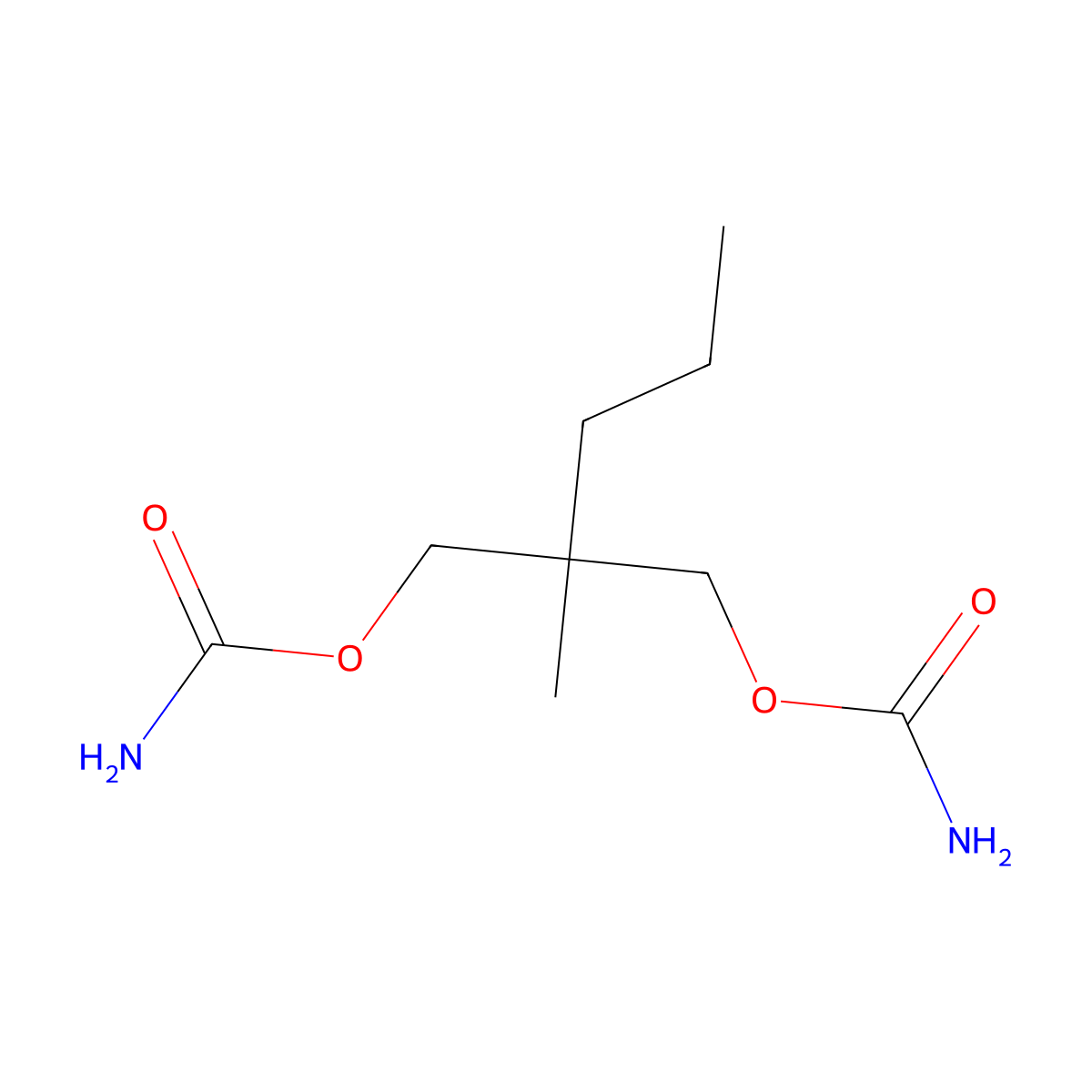Meprobamate molecular structure, CAS 57-53-4