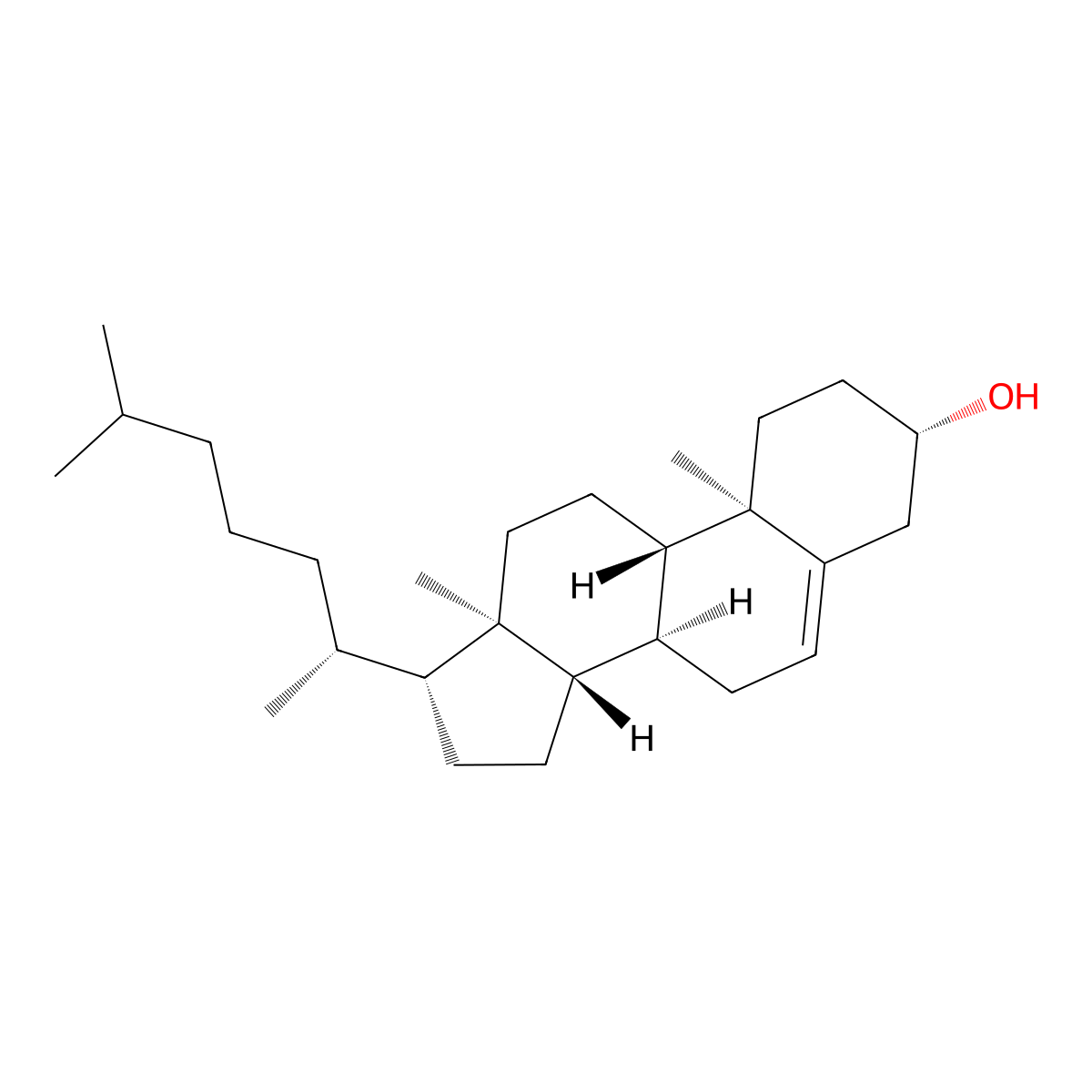 Cholesterol molecular structure, CAS 57-88-5