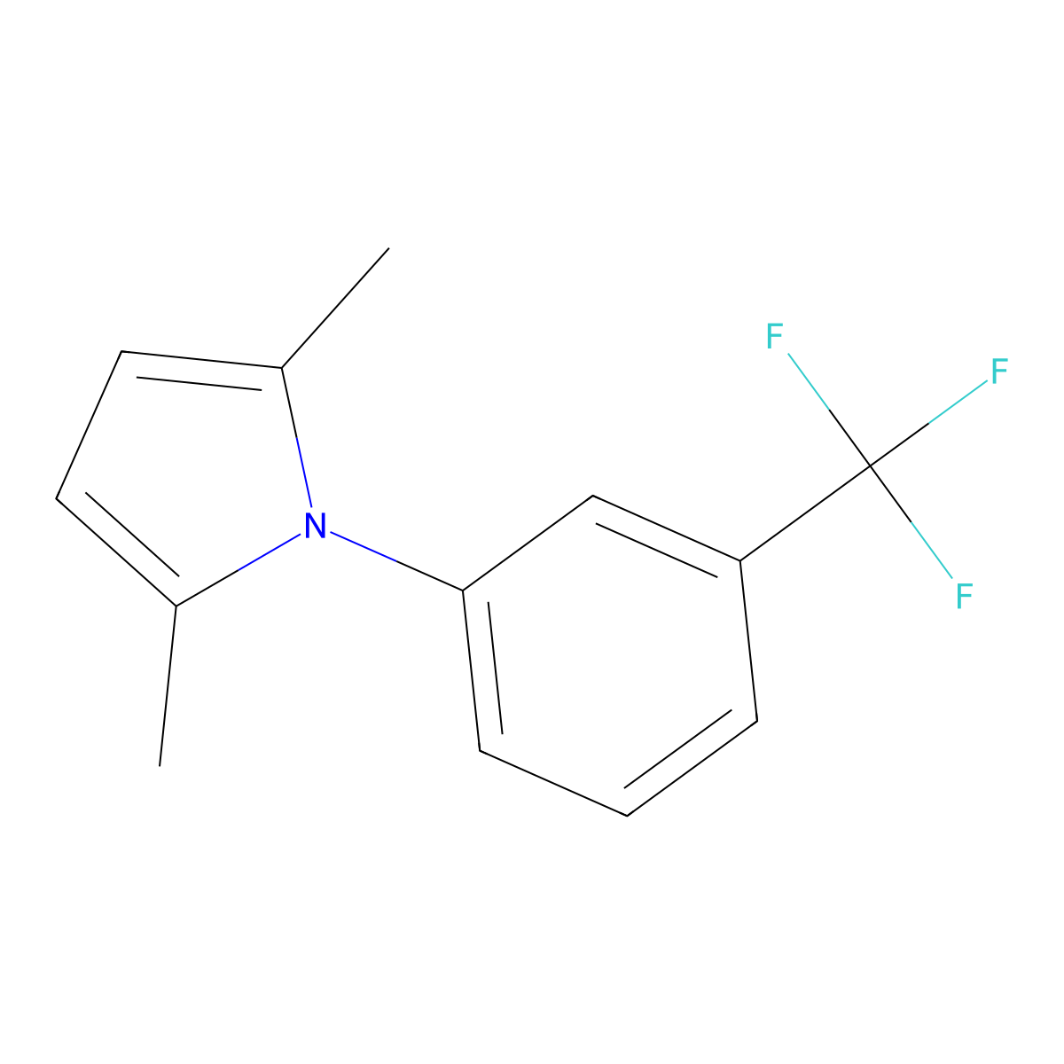2,5-Dimethyl-1-(3-trifluoromethyl-phenyl)-1H-pyrrole molecular structure, CAS 570-04-7