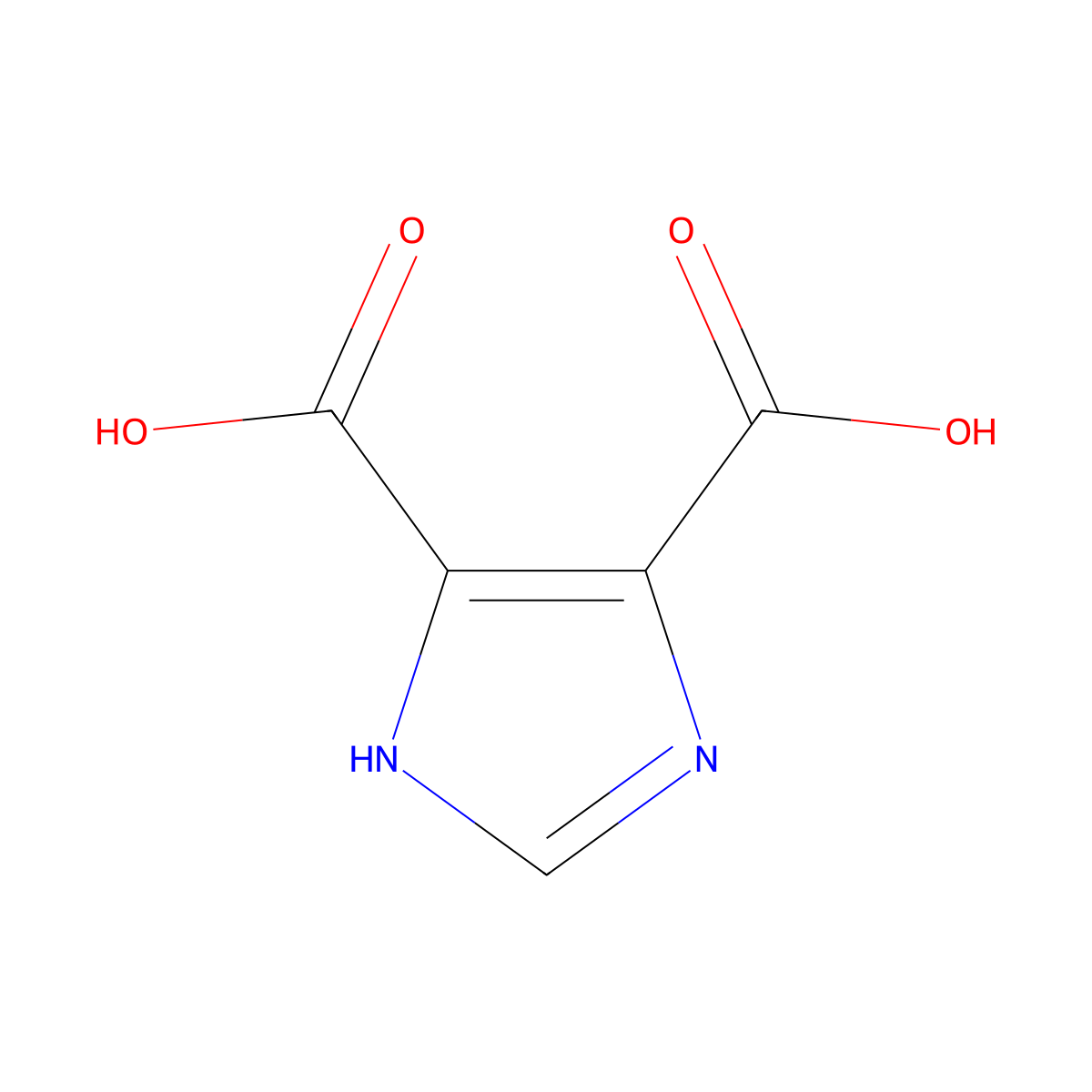 1H-Imidazole-4,5-dicarboxylic acid molecular structure, CAS 570-22-9
