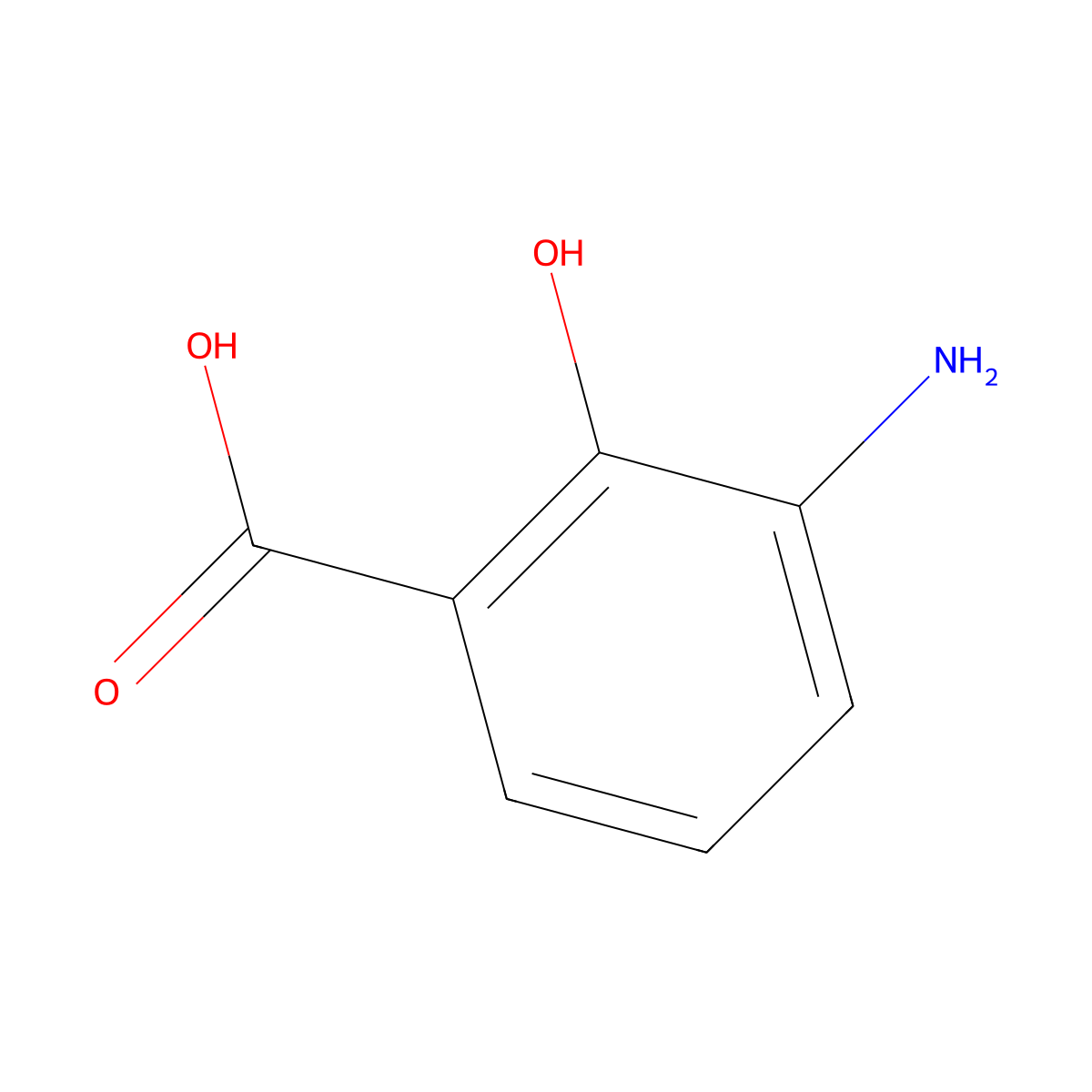 3-Aminosalicylic acid molecular structure, CAS 570-23-0