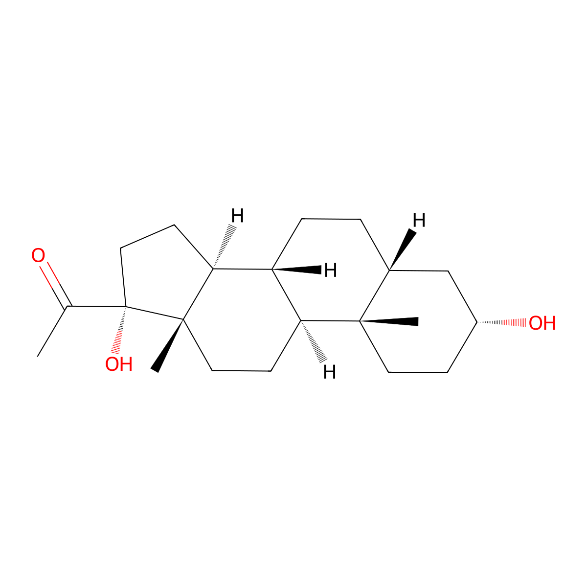 17alpha-Hydroxypregnanolone molecular structure, CAS 570-52-5