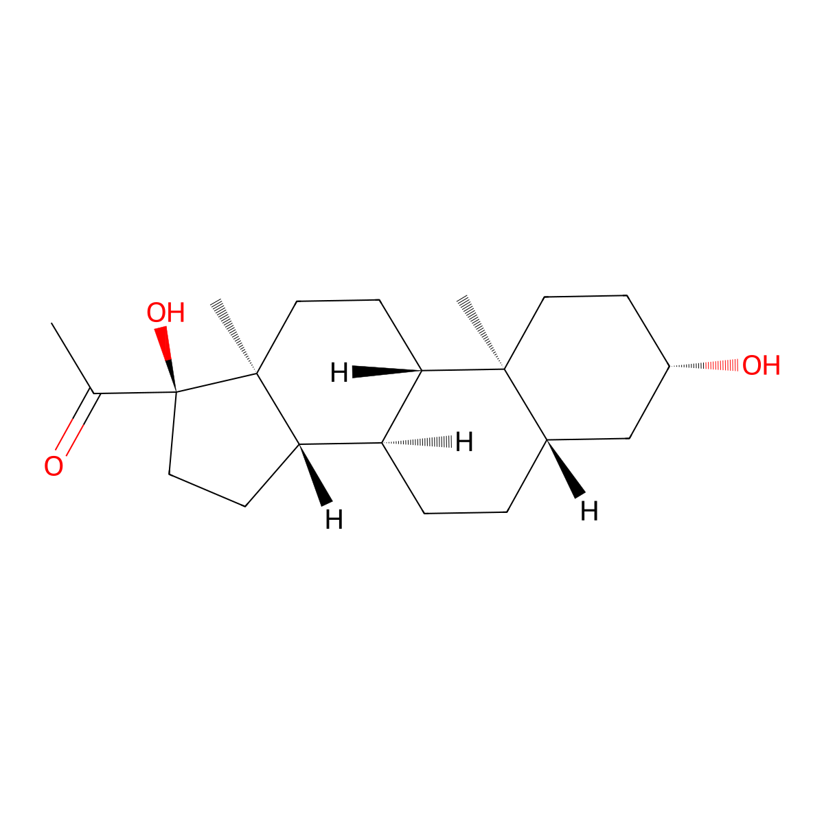 Allopregnane-3beta,17alpha-diol-20-one molecular structure, CAS 570-54-7