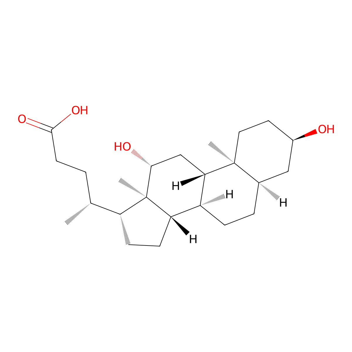 (3alpha,5beta,12beta)-3,12-Dihydroxycholan-24-oic acid molecular structure, CAS 570-62-7