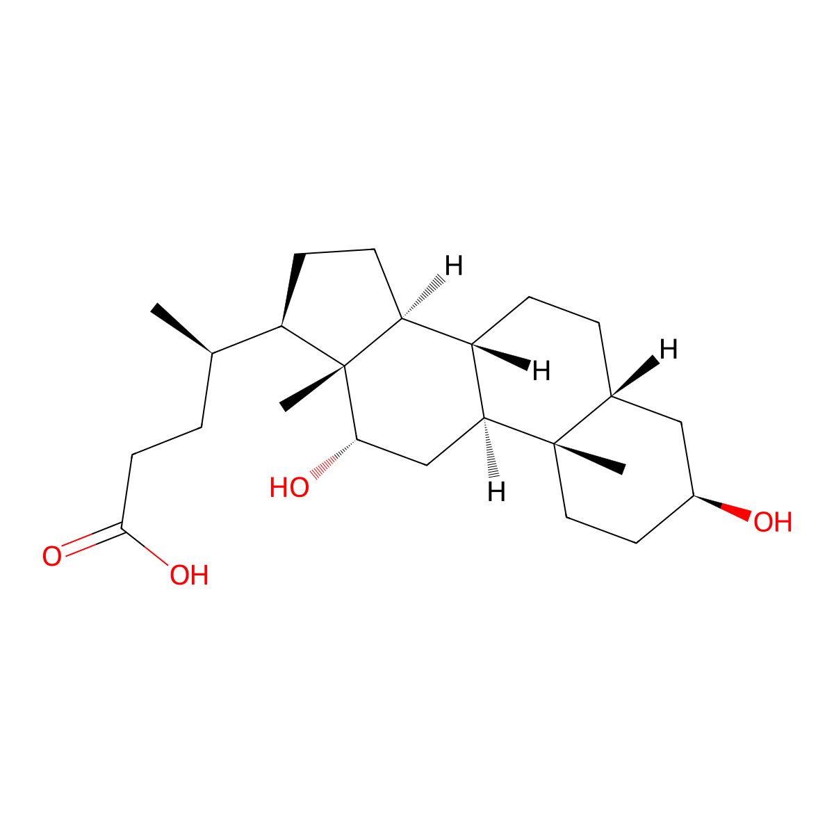3beta,12alpha-Dihydroxy-5beta-cholanoic acid molecular structure, CAS 570-63-8