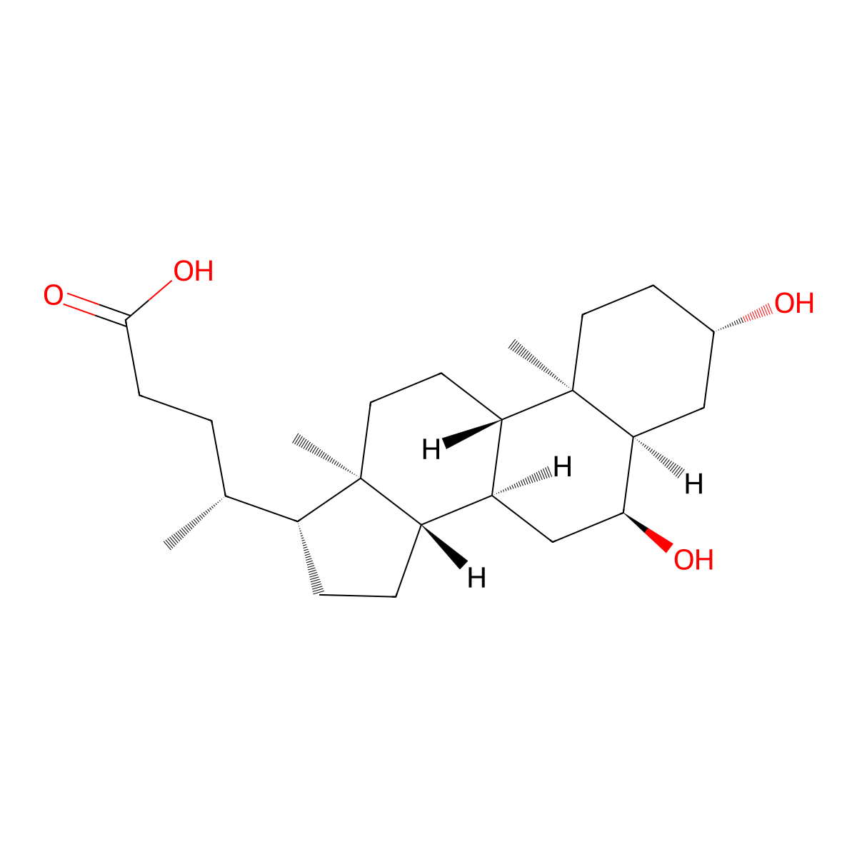 Isohyodeoxycholic Acid molecular structure, CAS 570-84-3