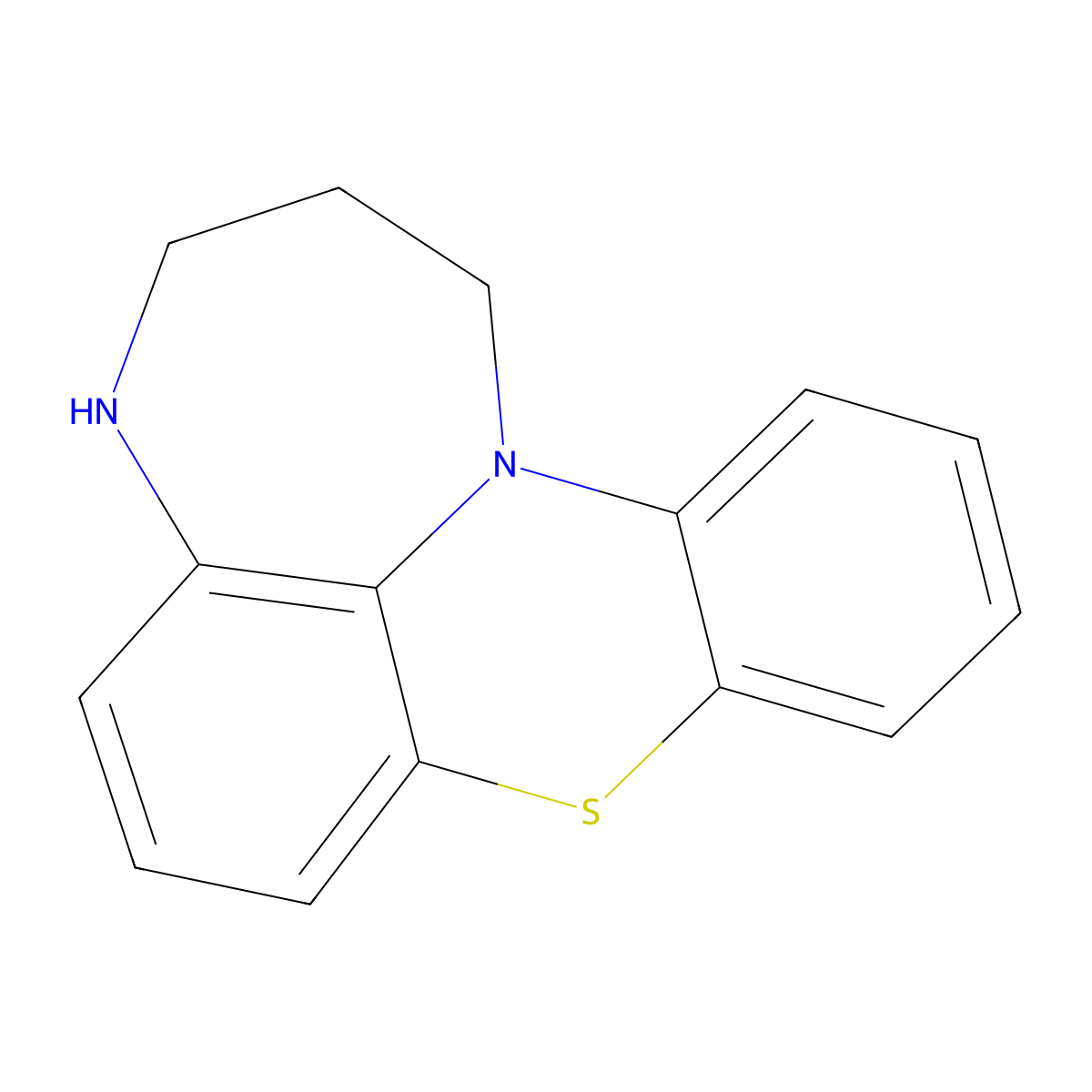 1,2,3,4-Tetrahydro[1,4]diazepino[3,2,1-kl]phenothiazine molecular structure, CAS 5700-05-0