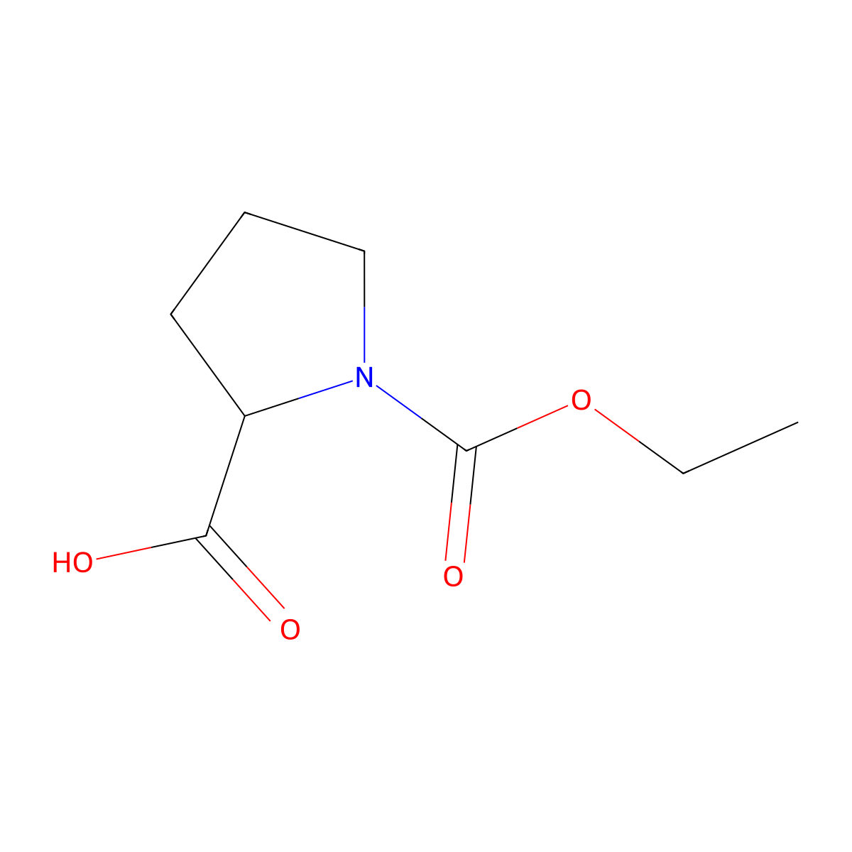 1-Ethyl 1,2-pyrrolidinedicarboxylate molecular structure, CAS 5700-74-3
