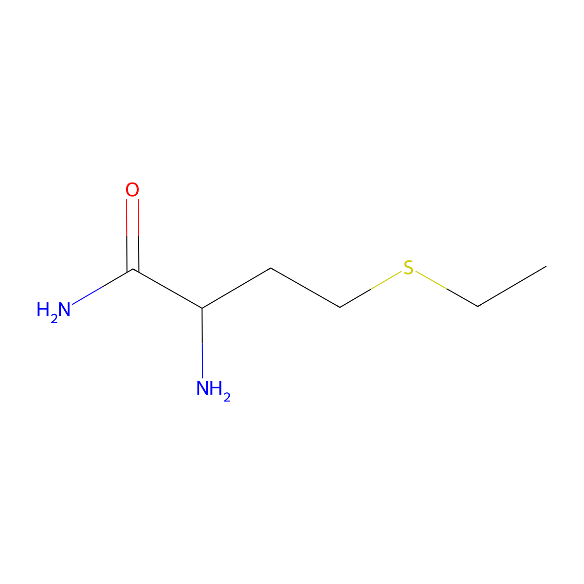 2-Amino-4-(ethylsulfanyl)butanamide molecular structure, CAS 5700-82-3