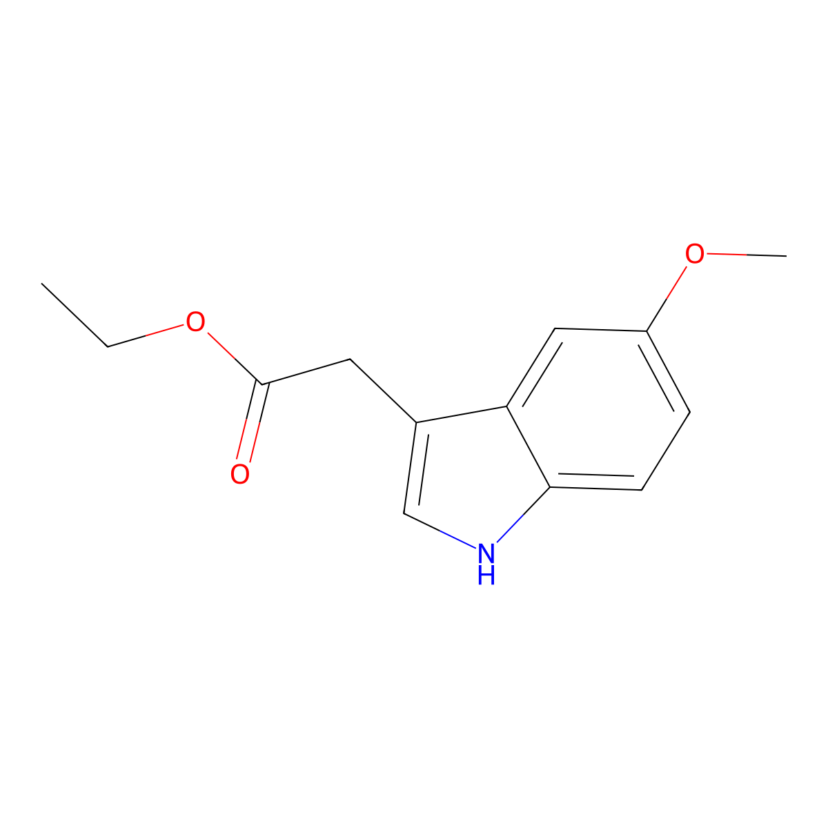5-Methoxy-1H-indole-3-acetic acid ethyl ester molecular structure, CAS 57000-49-4
