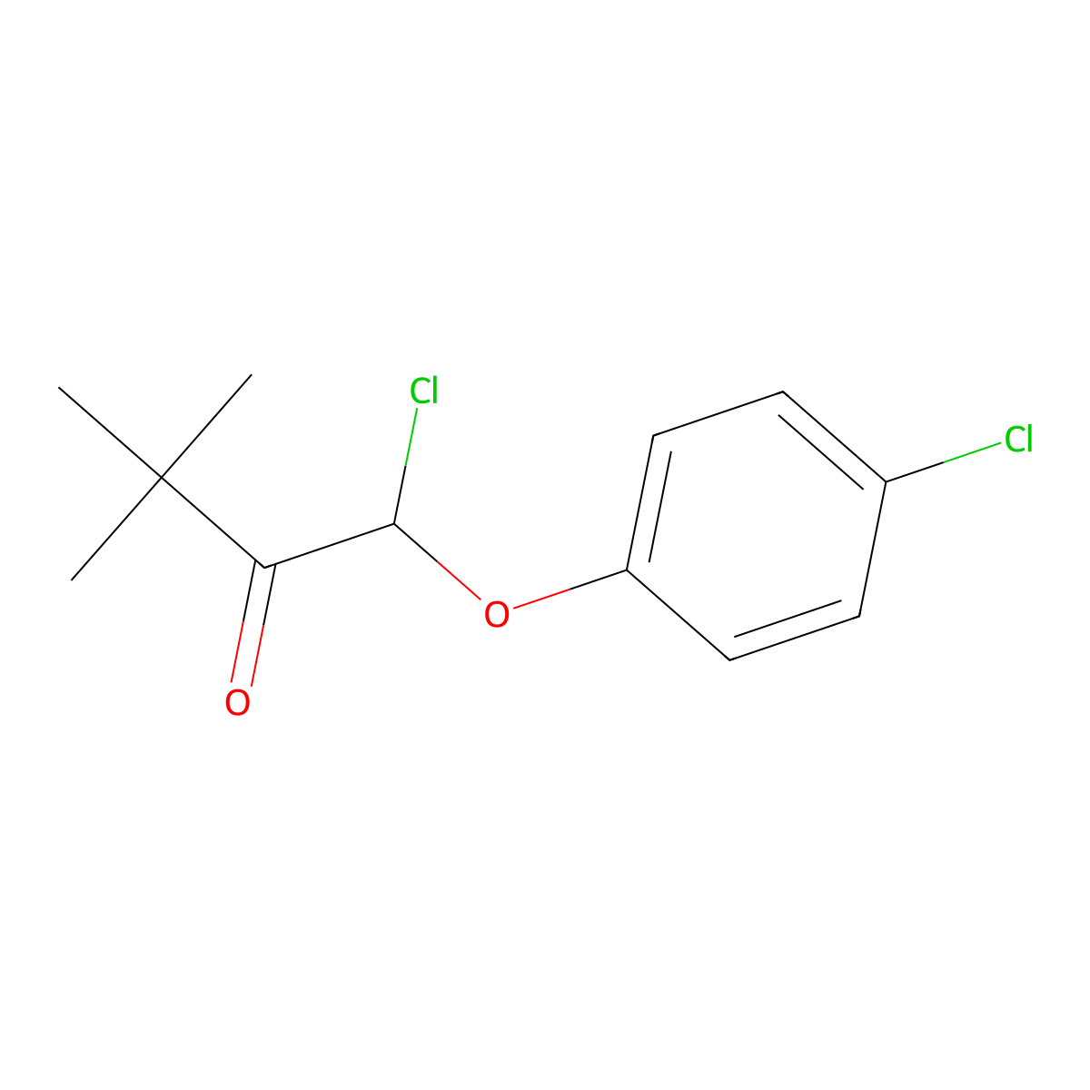 2-Butanone, 1-chloro-1-(4-chlorophenoxy)-3,3-dimethyl- molecular structure, CAS 57000-78-9