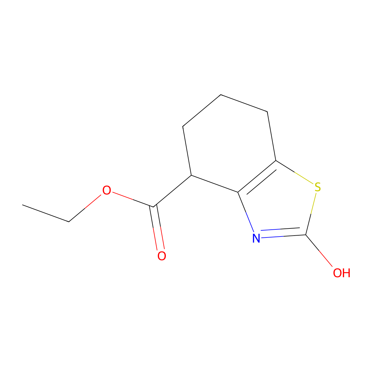 Ethyl 2-hydroxy-4,5,6,7-tetrahydro-1,3-benzothiazole-4-carboxylate molecular structure, CAS 57001-10-2